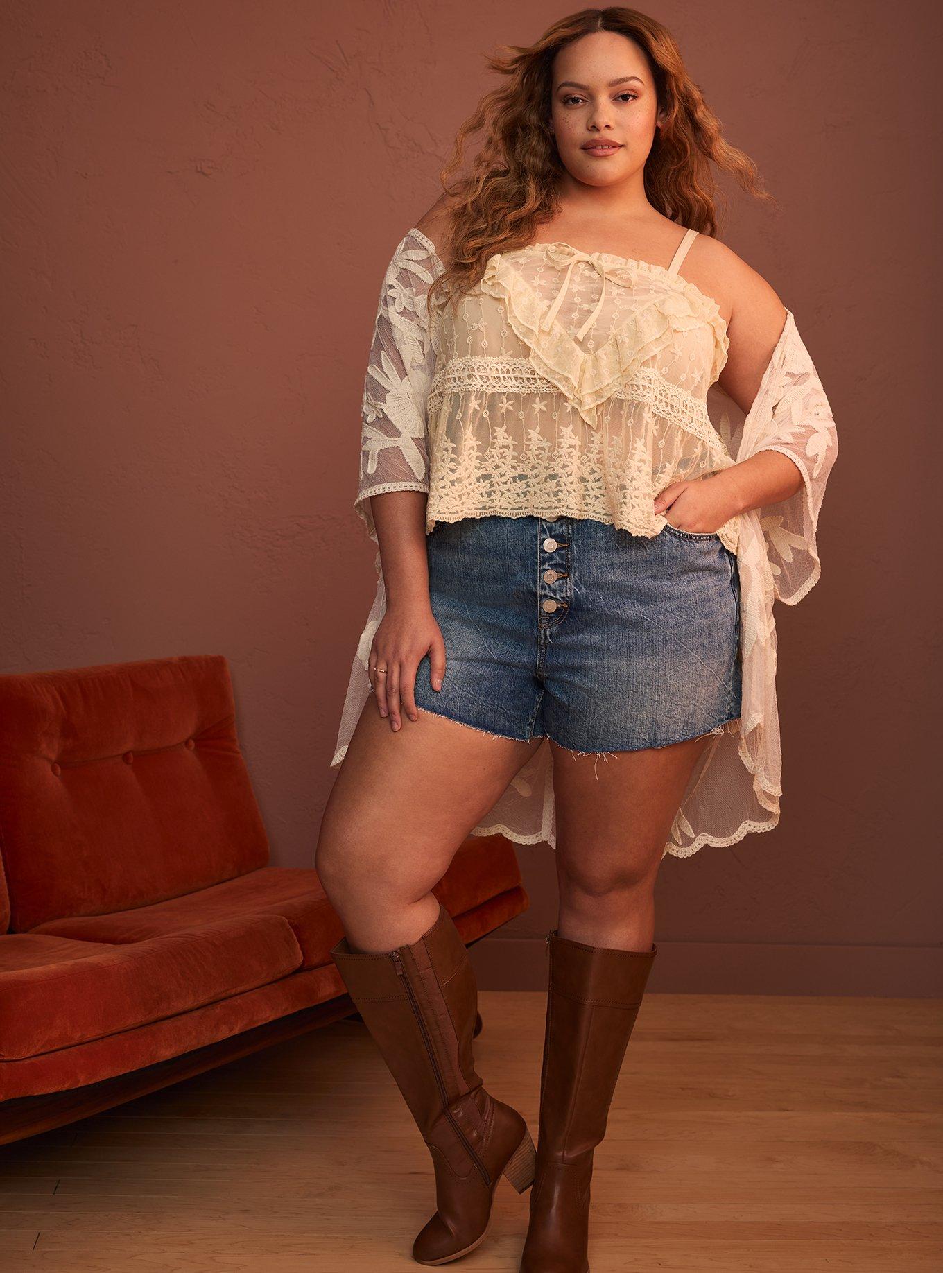 Festi Perfect High-Rise Button Fly Short, PIECE OF CAKE, hi-res