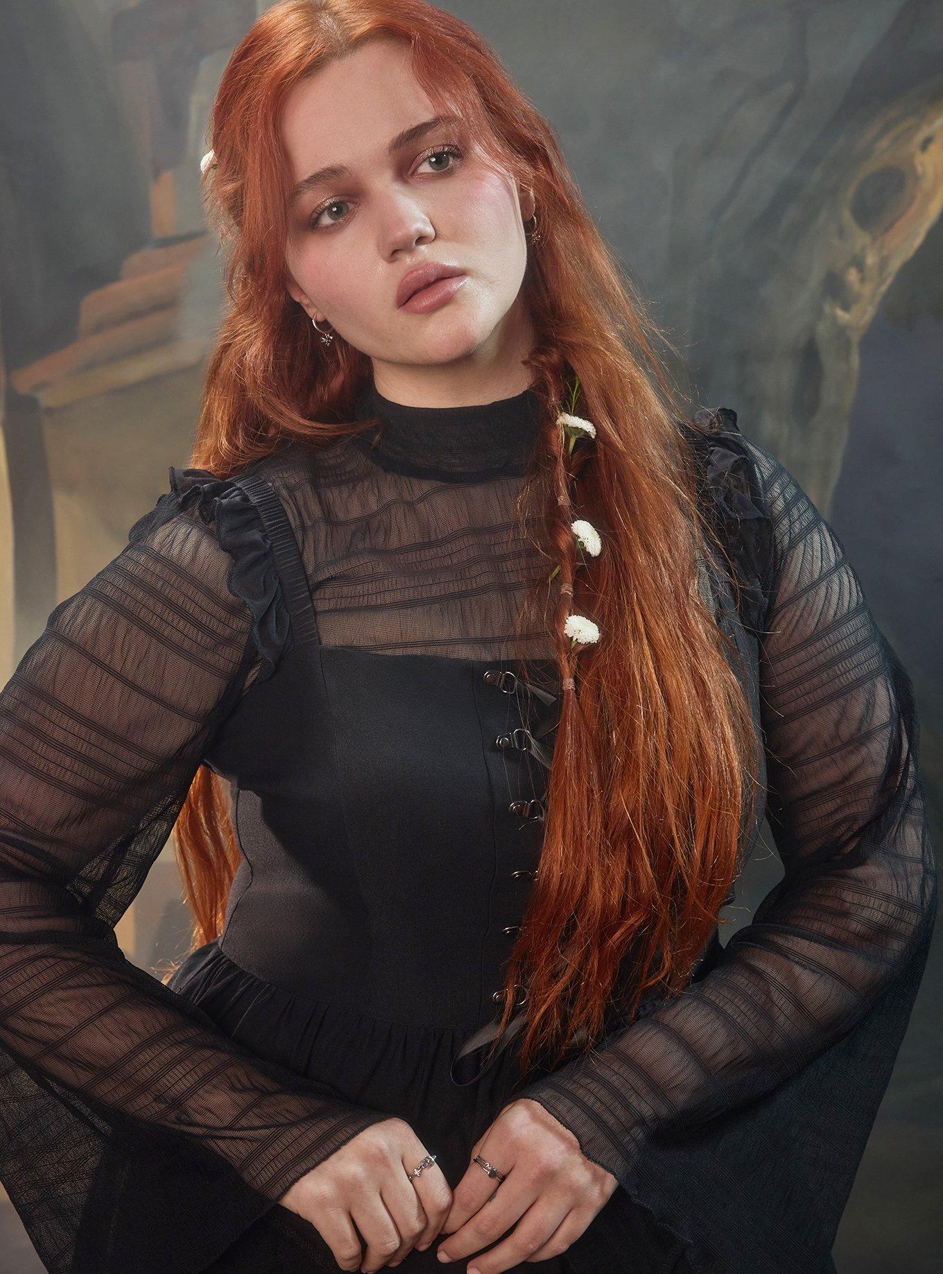 Nightfall Corset Midi Dress, DEEP BLACK, alternate