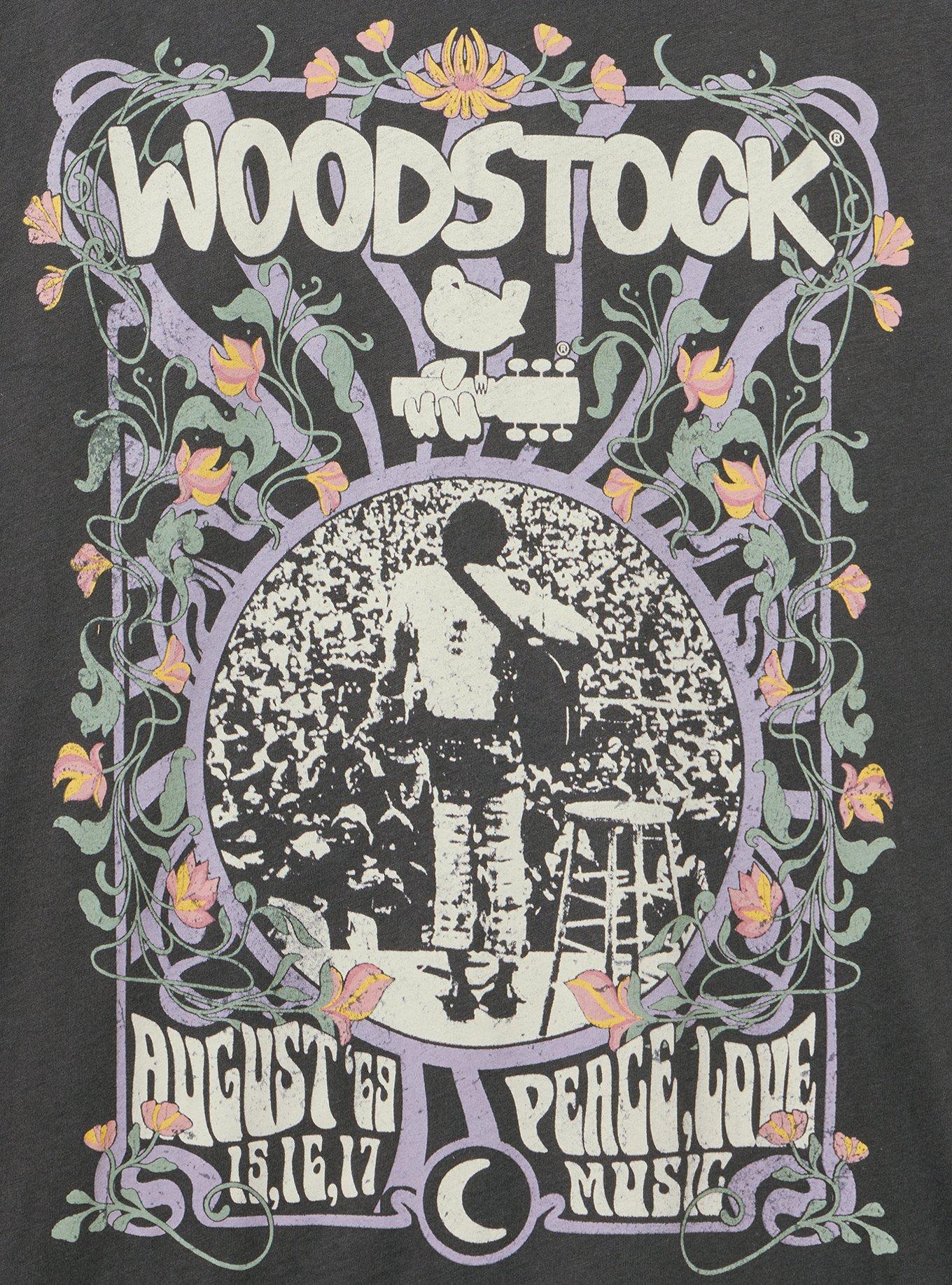 Woodstock Classic Cotton Crew Tee, WOODSTOCK PEACE LOVE VINTAGE BLACK, alternate