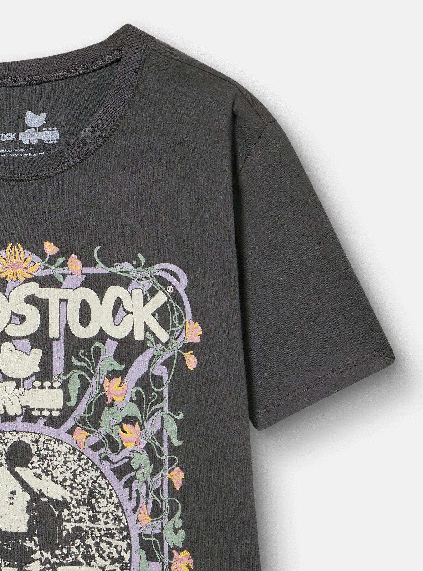 Woodstock Classic Cotton Crew Tee, WOODSTOCK PEACE LOVE VINTAGE BLACK, alternate