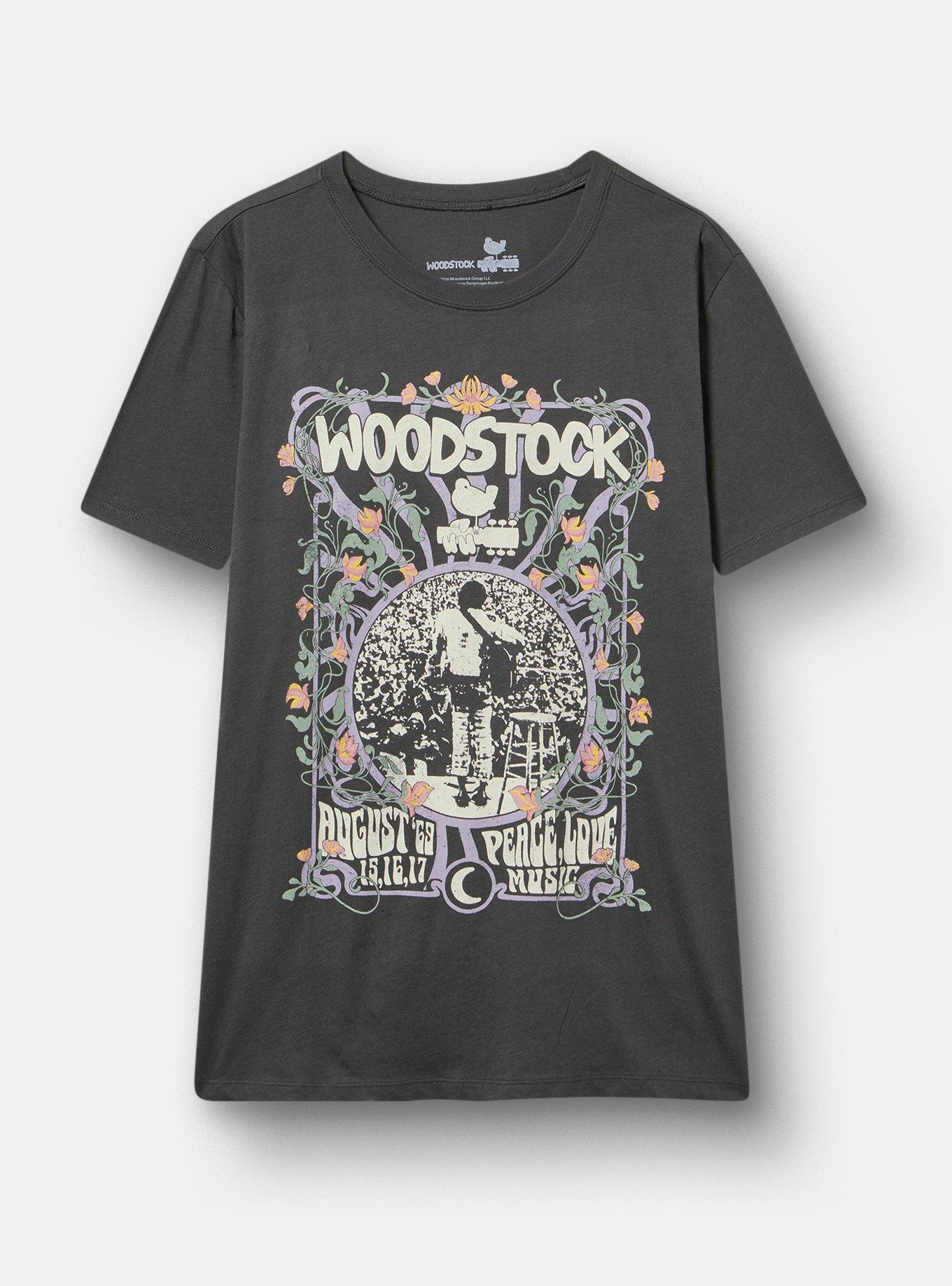 Woodstock Classic Cotton Crew Tee, WOODSTOCK PEACE LOVE VINTAGE BLACK, hi-res