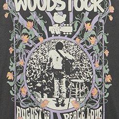 Woodstock Classic Cotton Crew Tee, WOODSTOCK PEACE LOVE VINTAGE BLACK, swatch