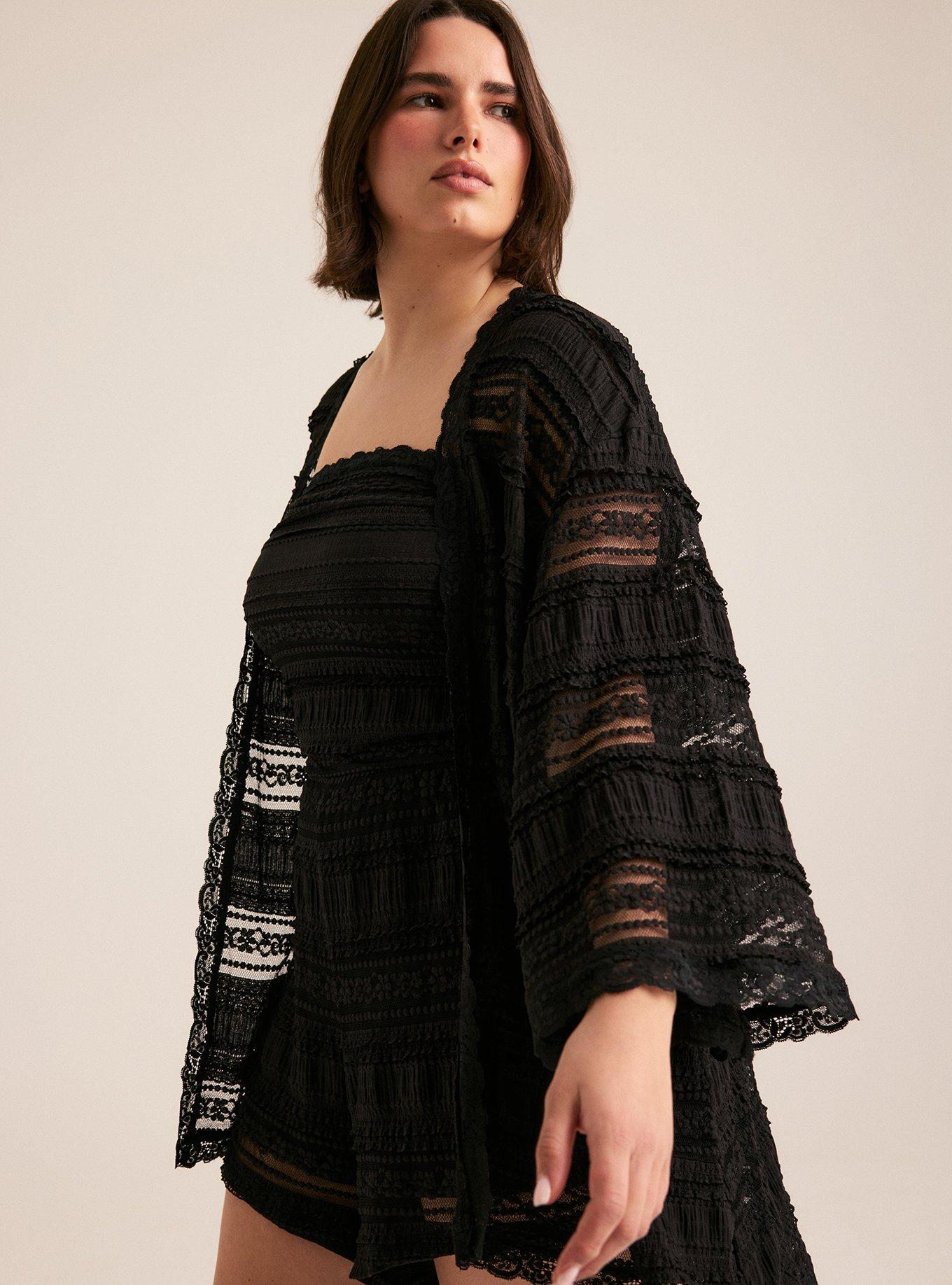 Festi Lace Kimono, DEEP BLACK, alternate