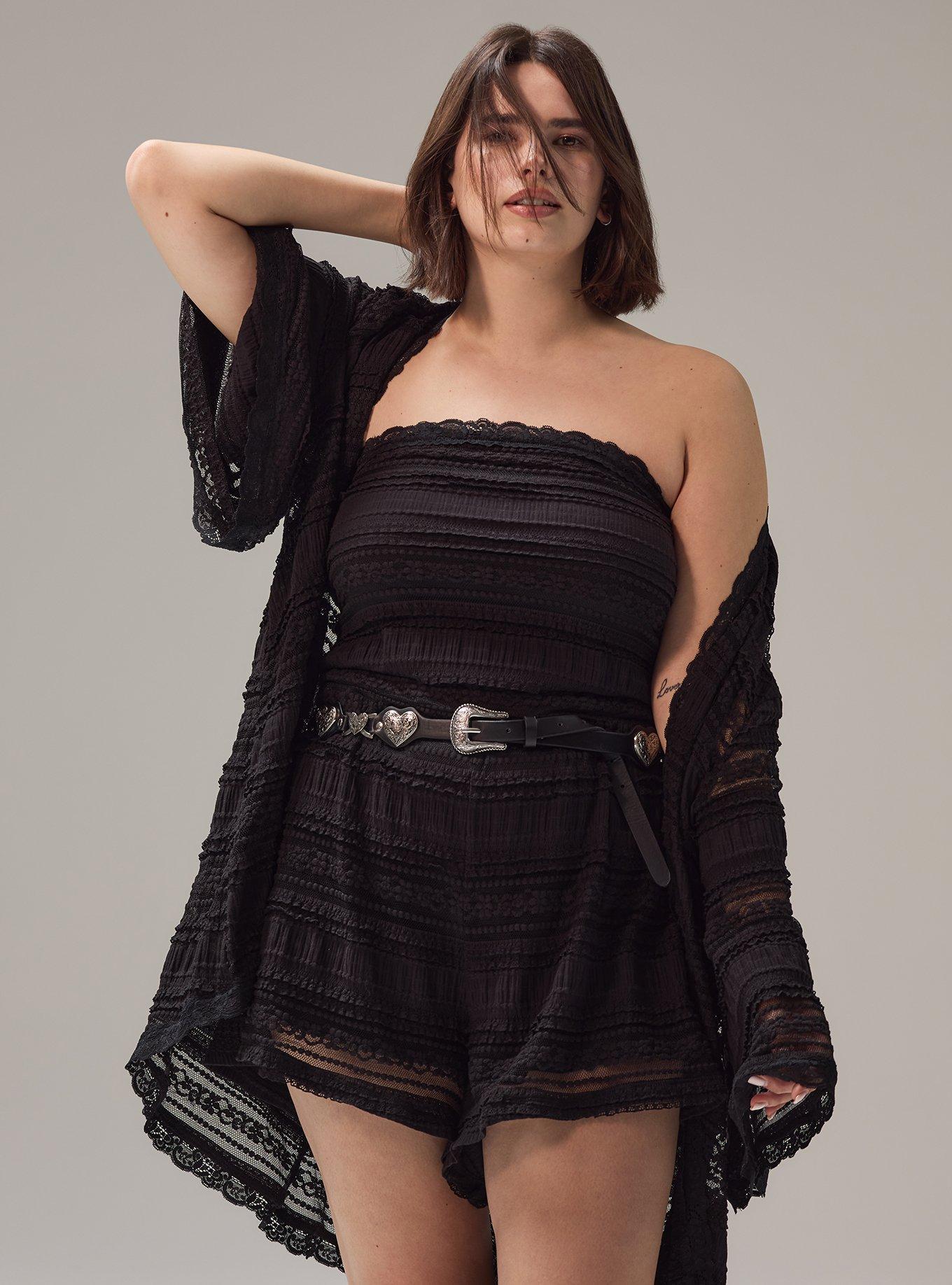 Festi Lace Kimono, DEEP BLACK, alternate