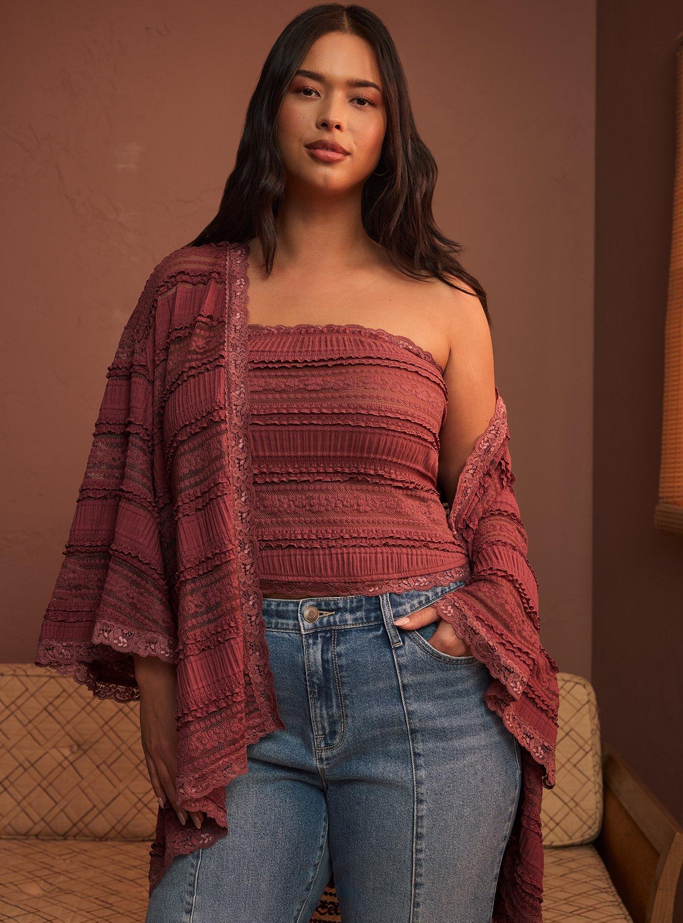 Festi Lace Kimono, APPLE BUTTER, alternate