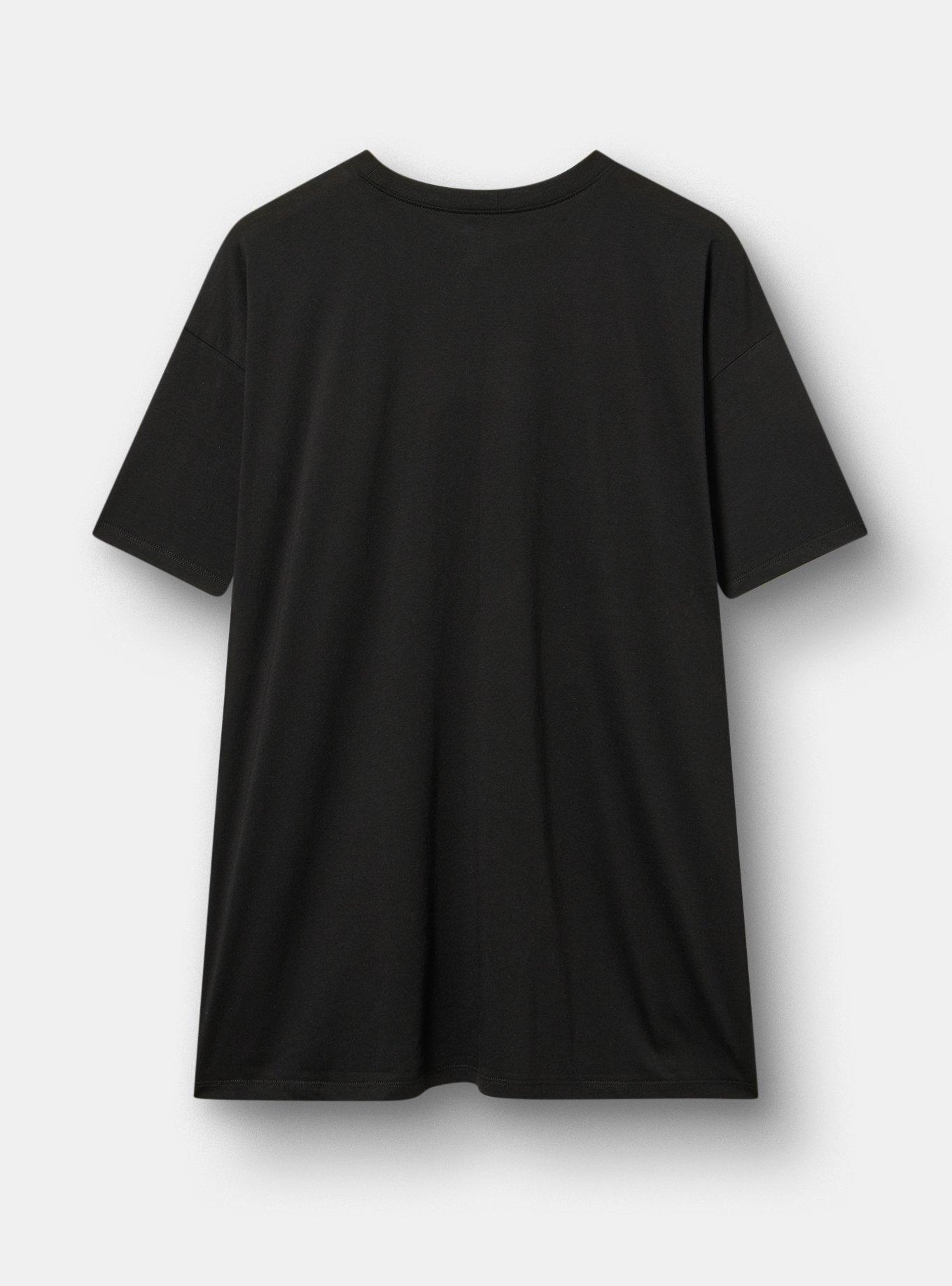NIRVANA Toni & Guy Tシャツ ブラック Plus Size - Nirvana Oversized Cotton Jersey Tunic Tee - Torrid