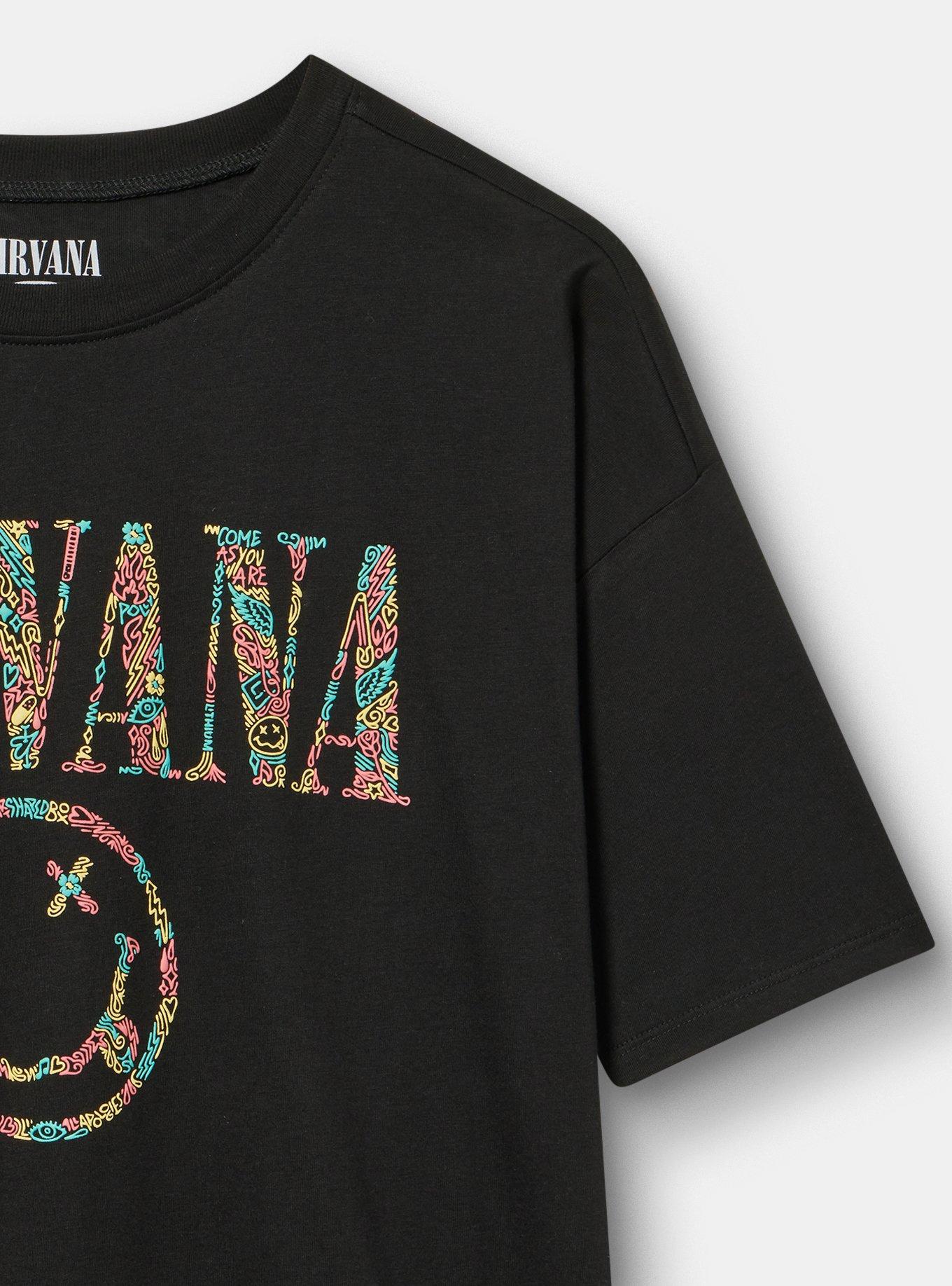 Nirvana Oversized Cotton Jersey Tunic Tee, NIRVANA COOL DEEP BLACK, alternate