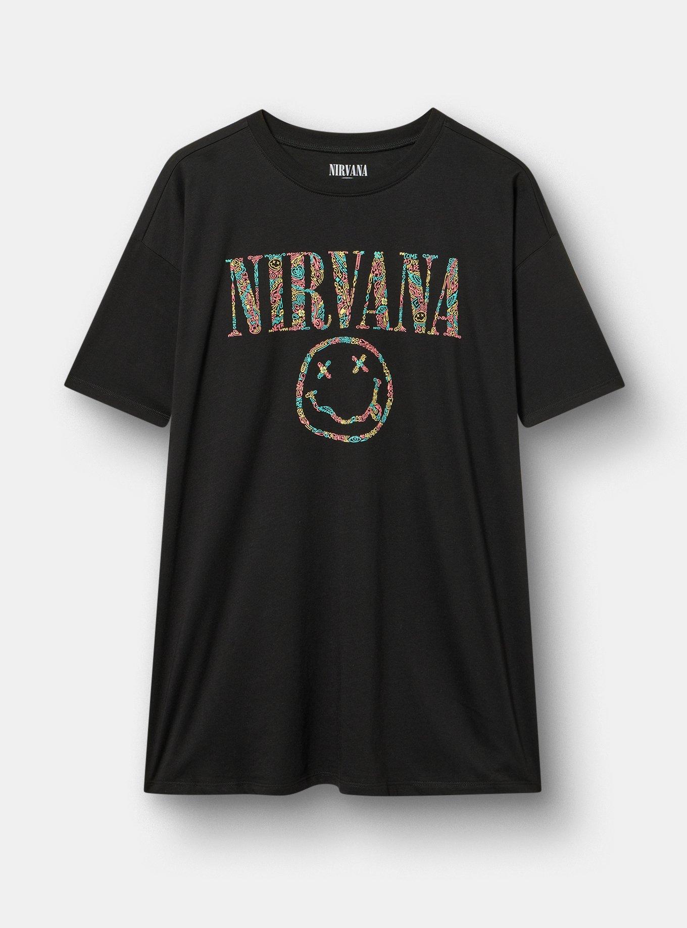 Nirvana Oversized Cotton Jersey Tunic Tee, NIRVANA COOL DEEP BLACK, hi-res