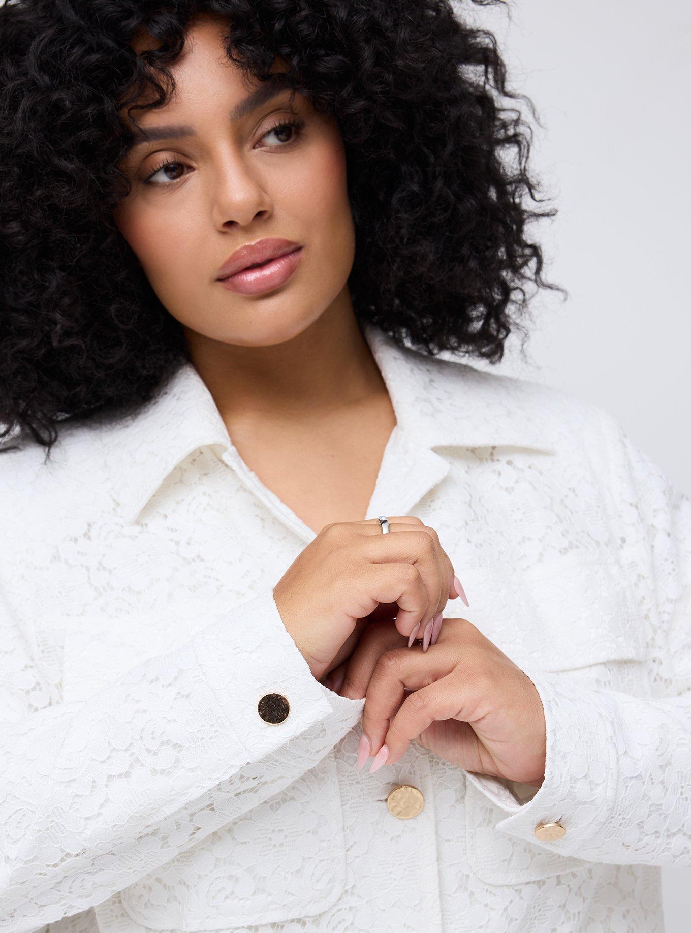 Studio Cropped Lace Jacket, BLANC DE BLANC, alternate