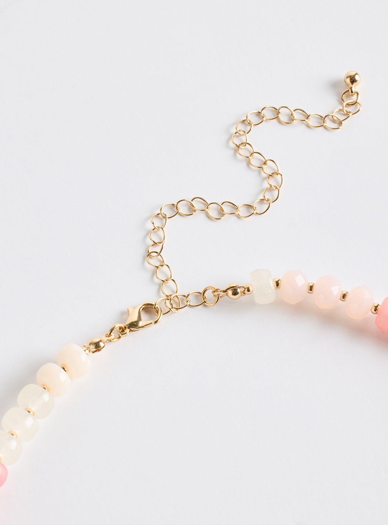 Beaded Heart Charm Necklace, , alternate