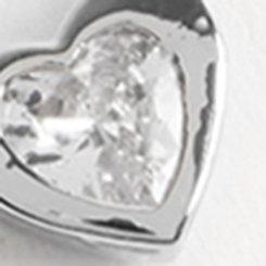 Plus Size Heart Pendant & Stud Set, SILVER, swatch