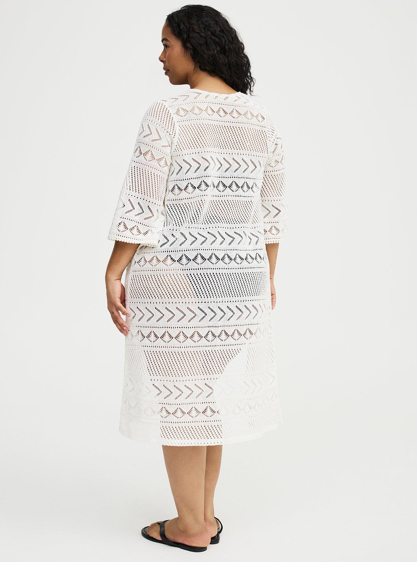 Crochet Kimono, WHISPER WHITE, alternate