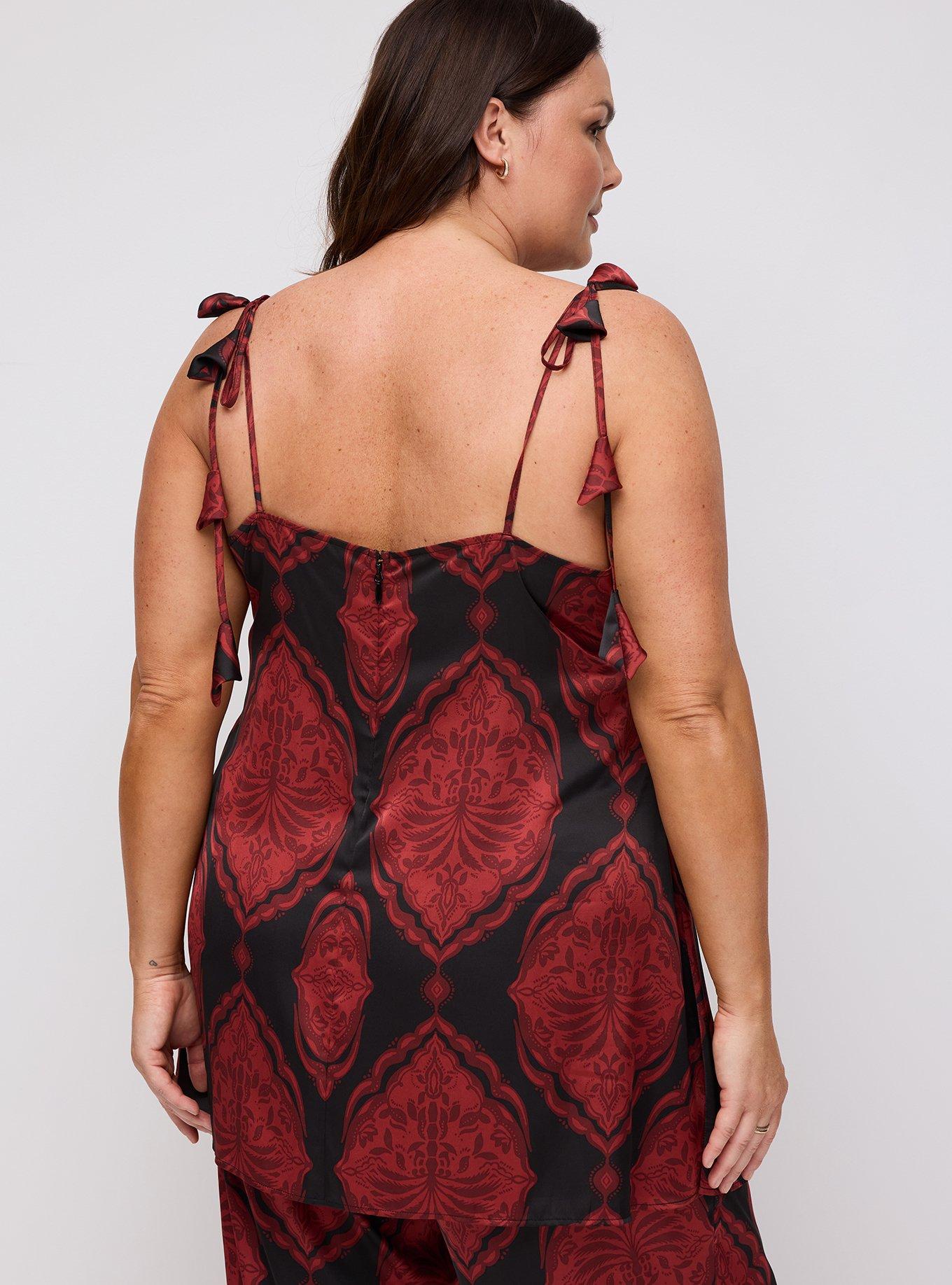 Studio Satin Tunic, PALM MEDALLION BLACK, alternate