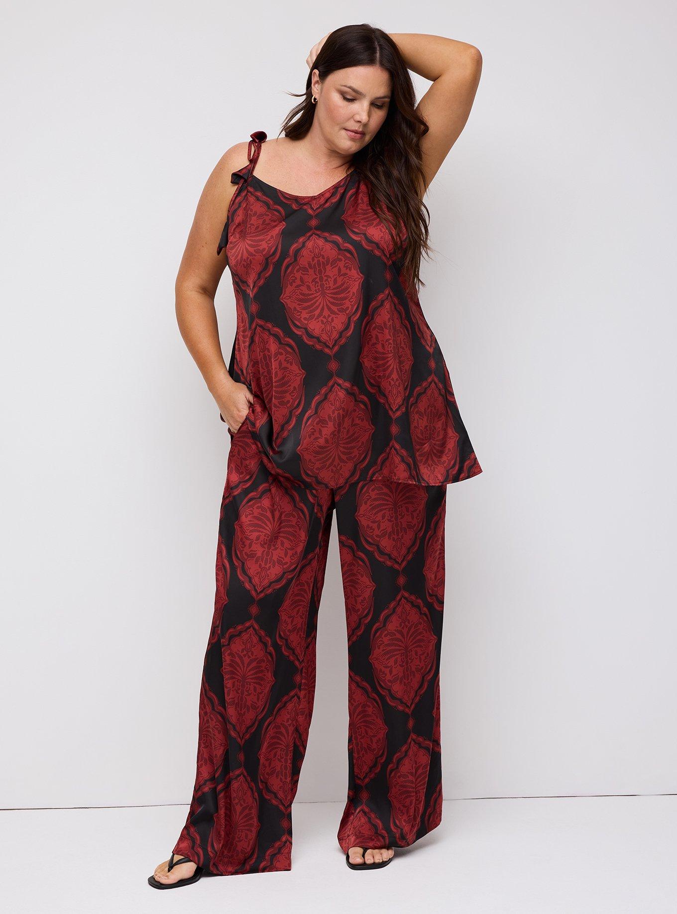 Studio Satin Tunic, PALM MEDALLION BLACK, alternate