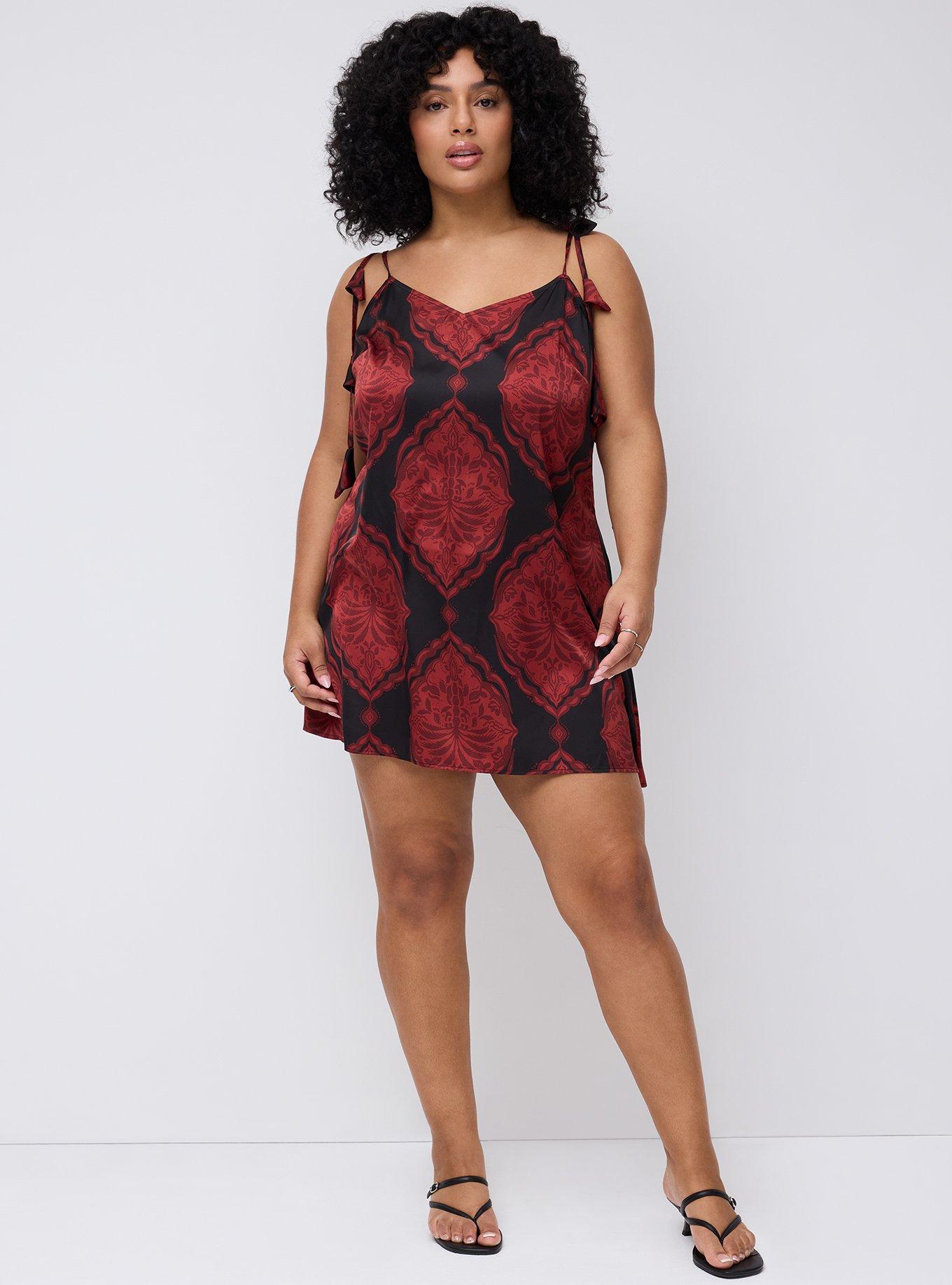 Studio Satin Tunic, PALM MEDALLION BLACK, alternate