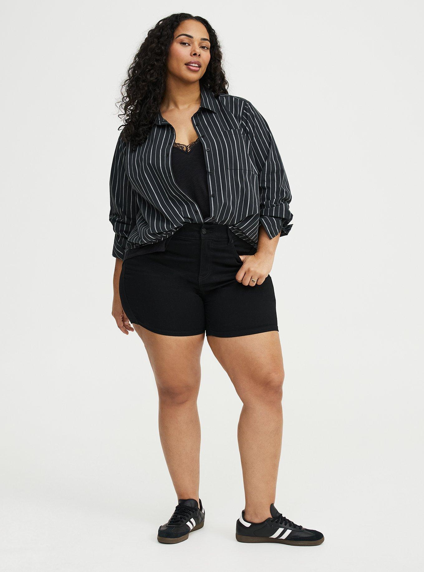 Relaxed Cotton Button-Up Shirt, CLOSER STRIPE BLACK, alternate