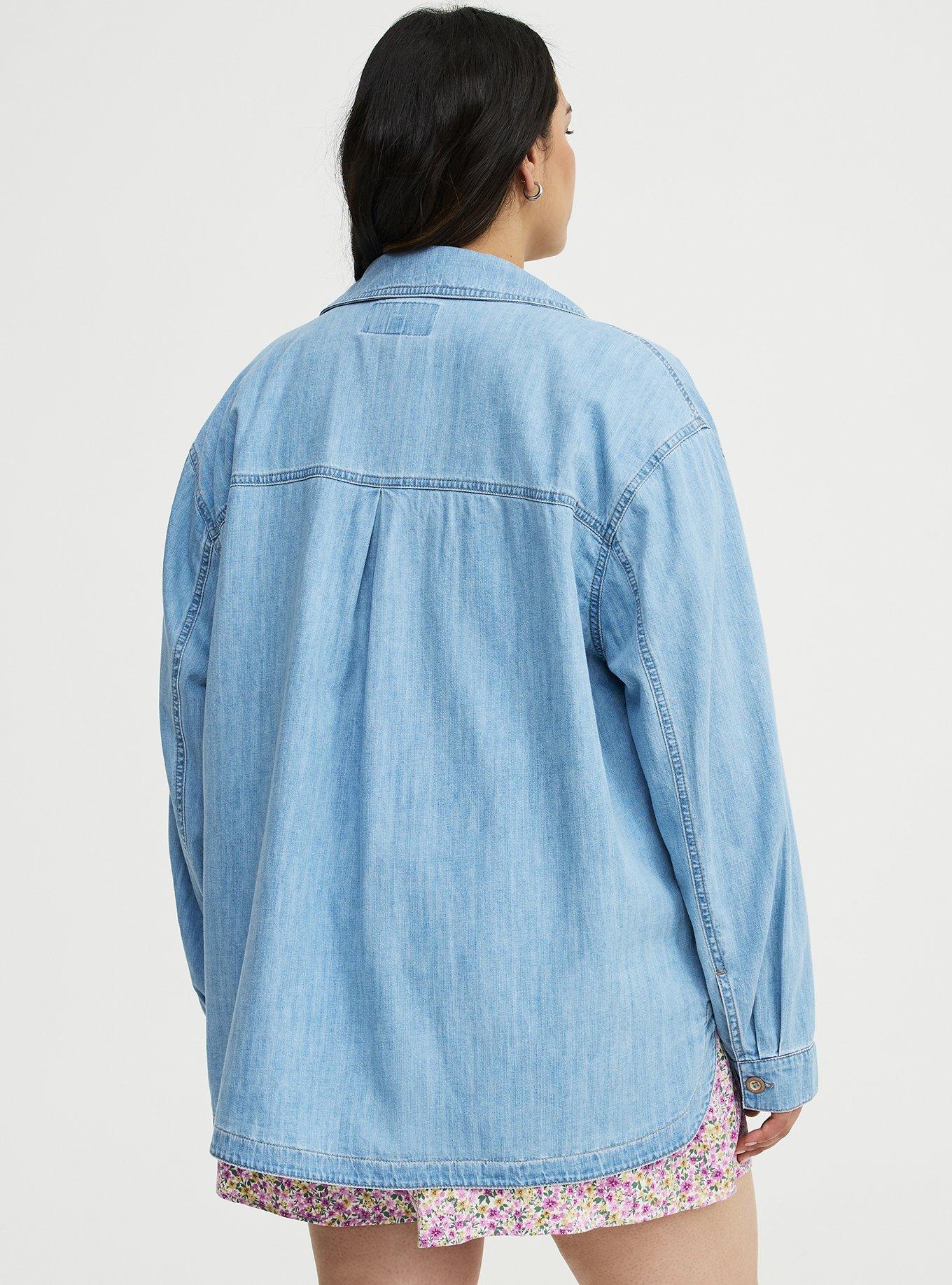 Boyfriend Chambray Shacket, CHANCE, alternate