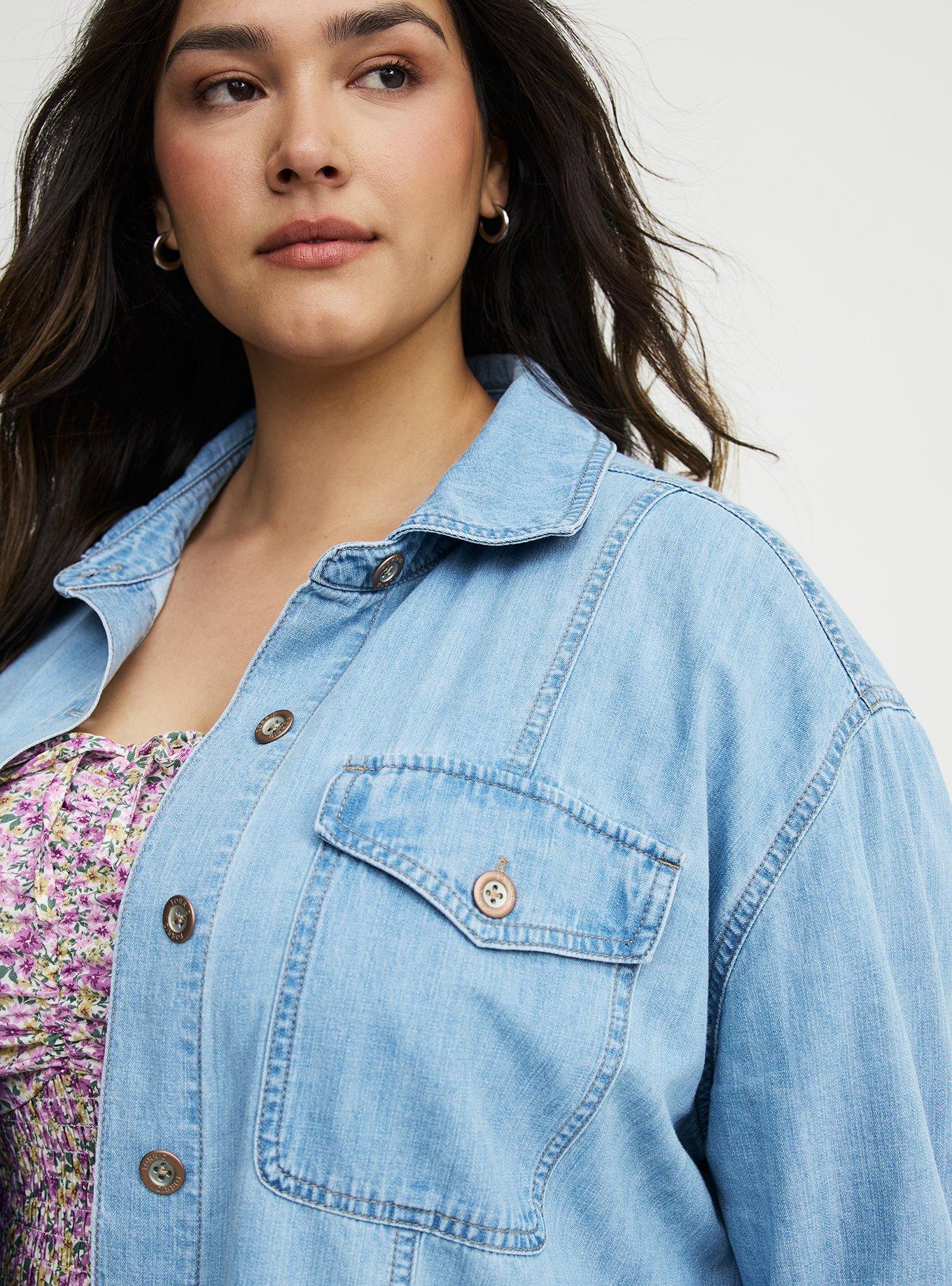 Boyfriend Chambray Shacket, CHANCE, alternate