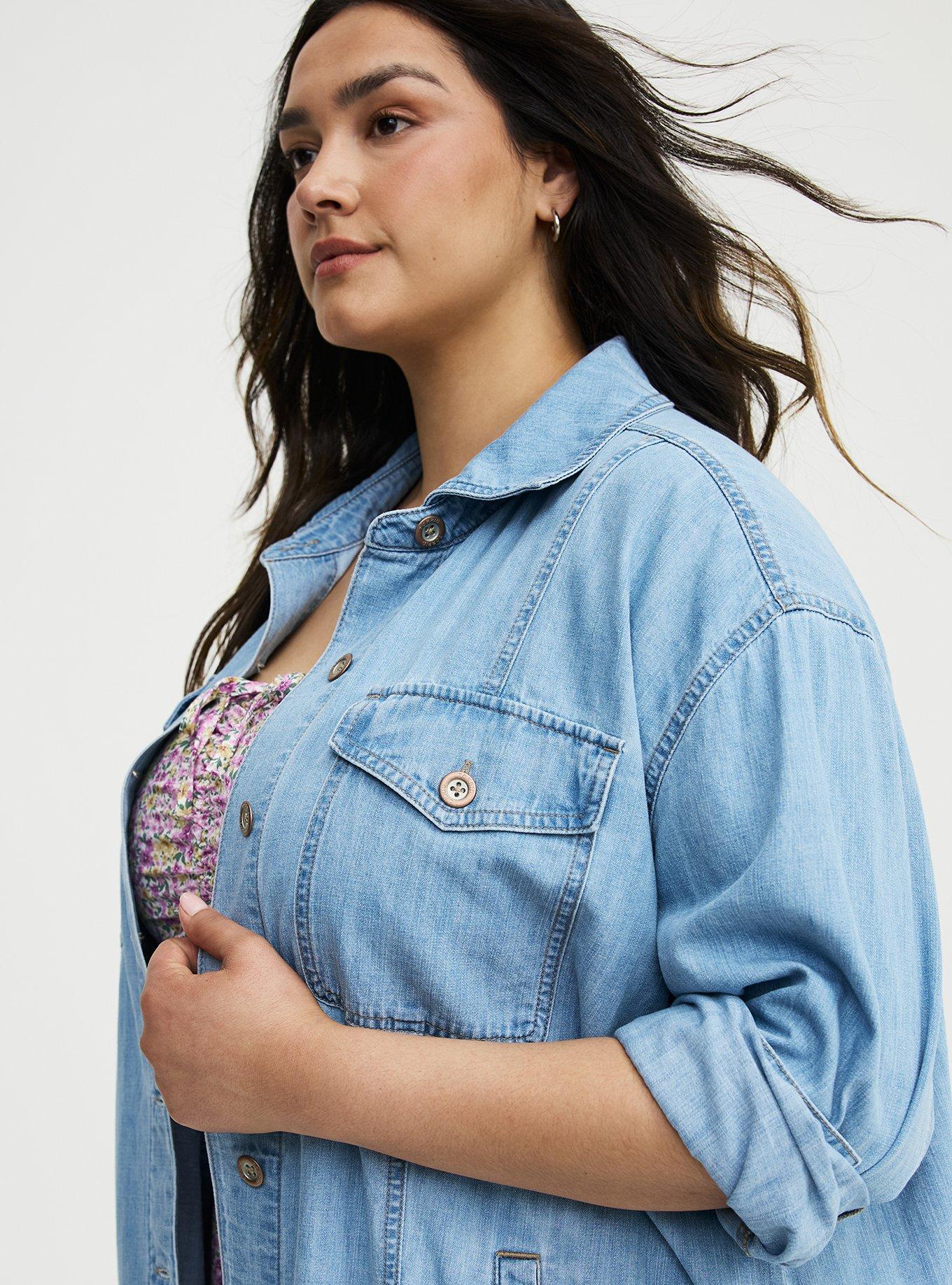 Boyfriend Chambray Shacket, CHANCE, alternate