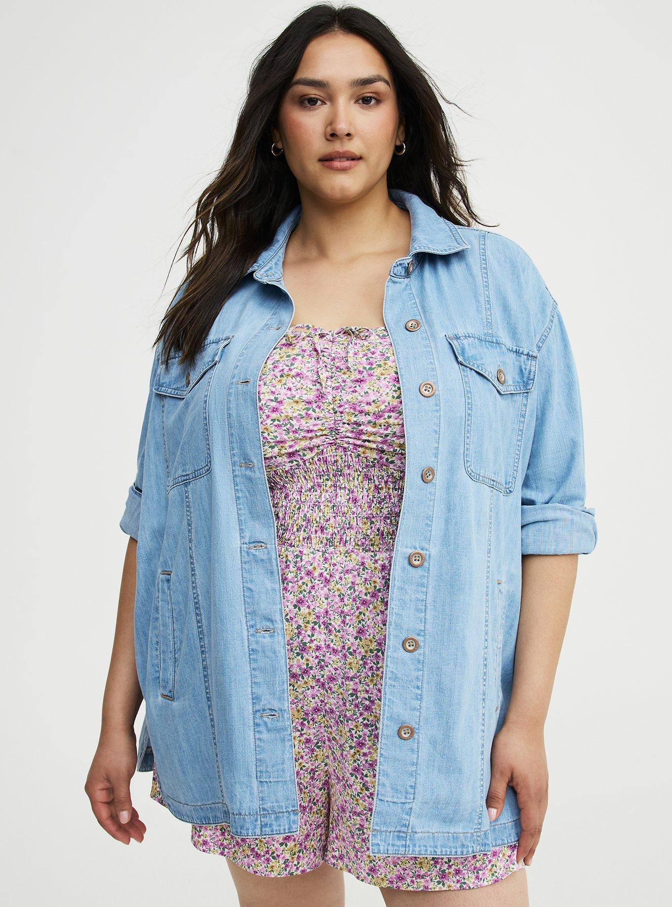 Boyfriend Chambray Shacket, CHANCE, hi-res