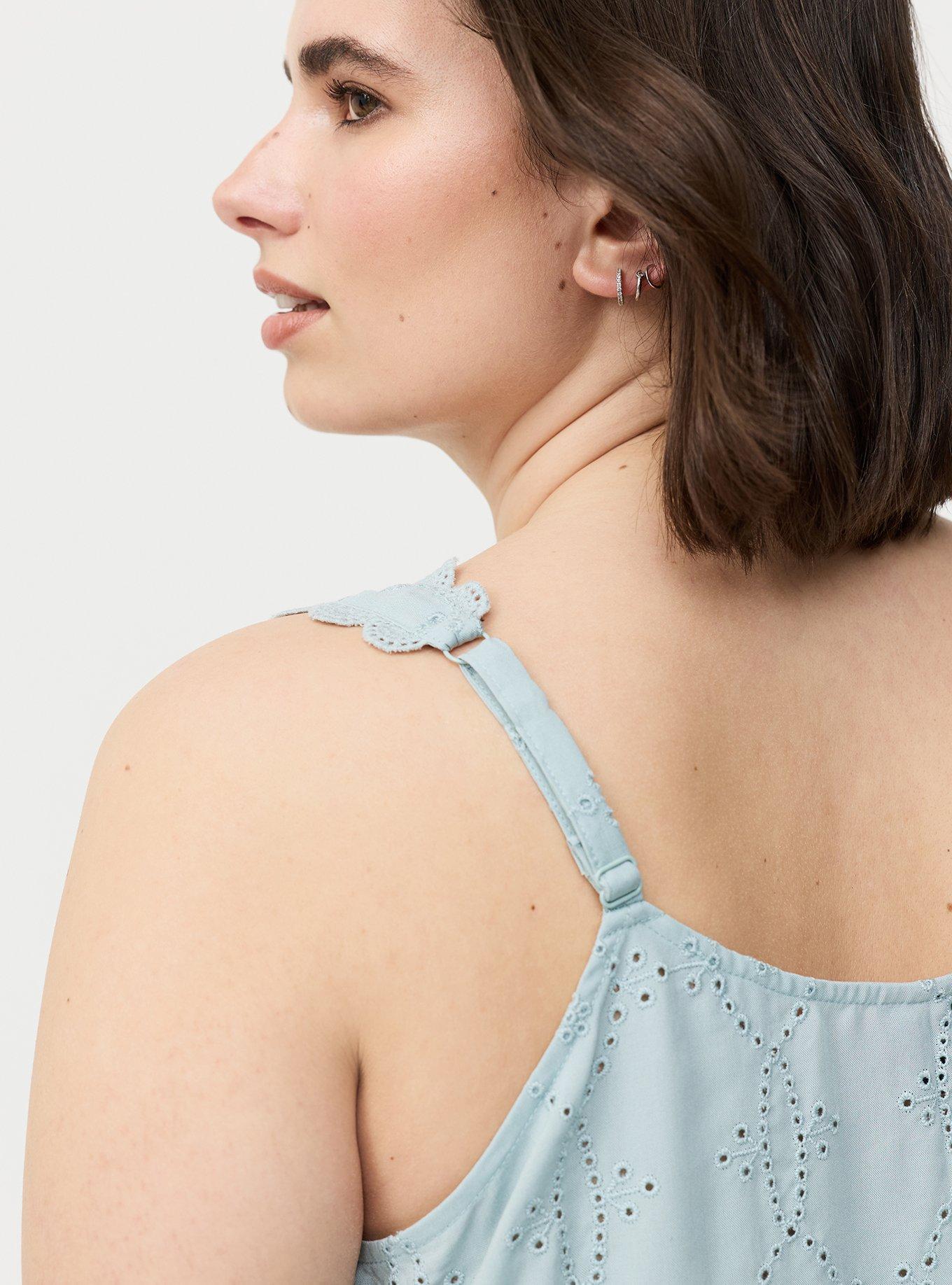 Eyelet Square Neck Top, GRAY MIST, alternate