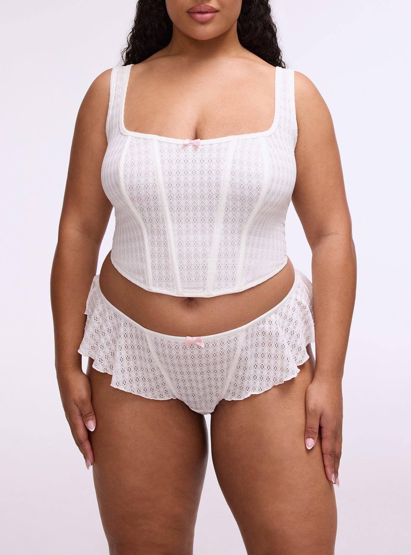 Pointelle Ruffle Tanga Panty, CLOUD DANCER, alternate