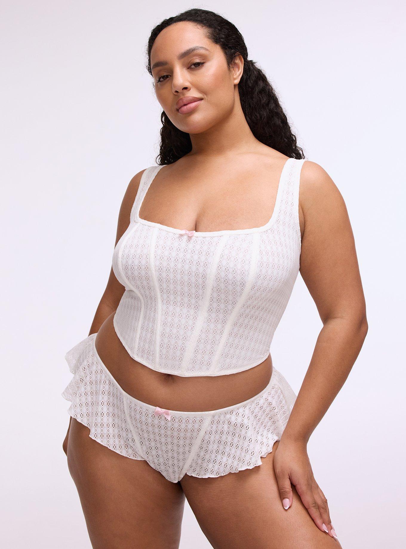 Pointelle Ruffle Tanga Panty, CLOUD DANCER, hi-res