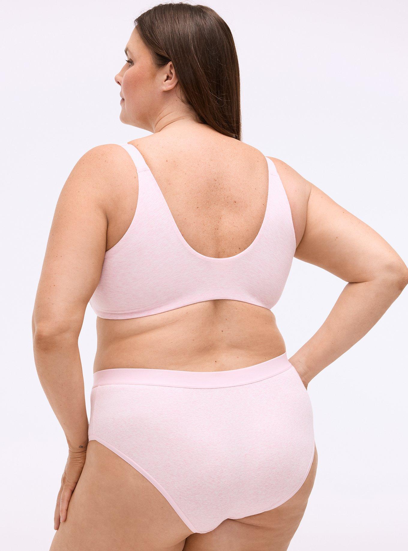 Perfect Coverage Cotton Heather Front-Close Bra, PARFAIT PINK HEATHER, alternate