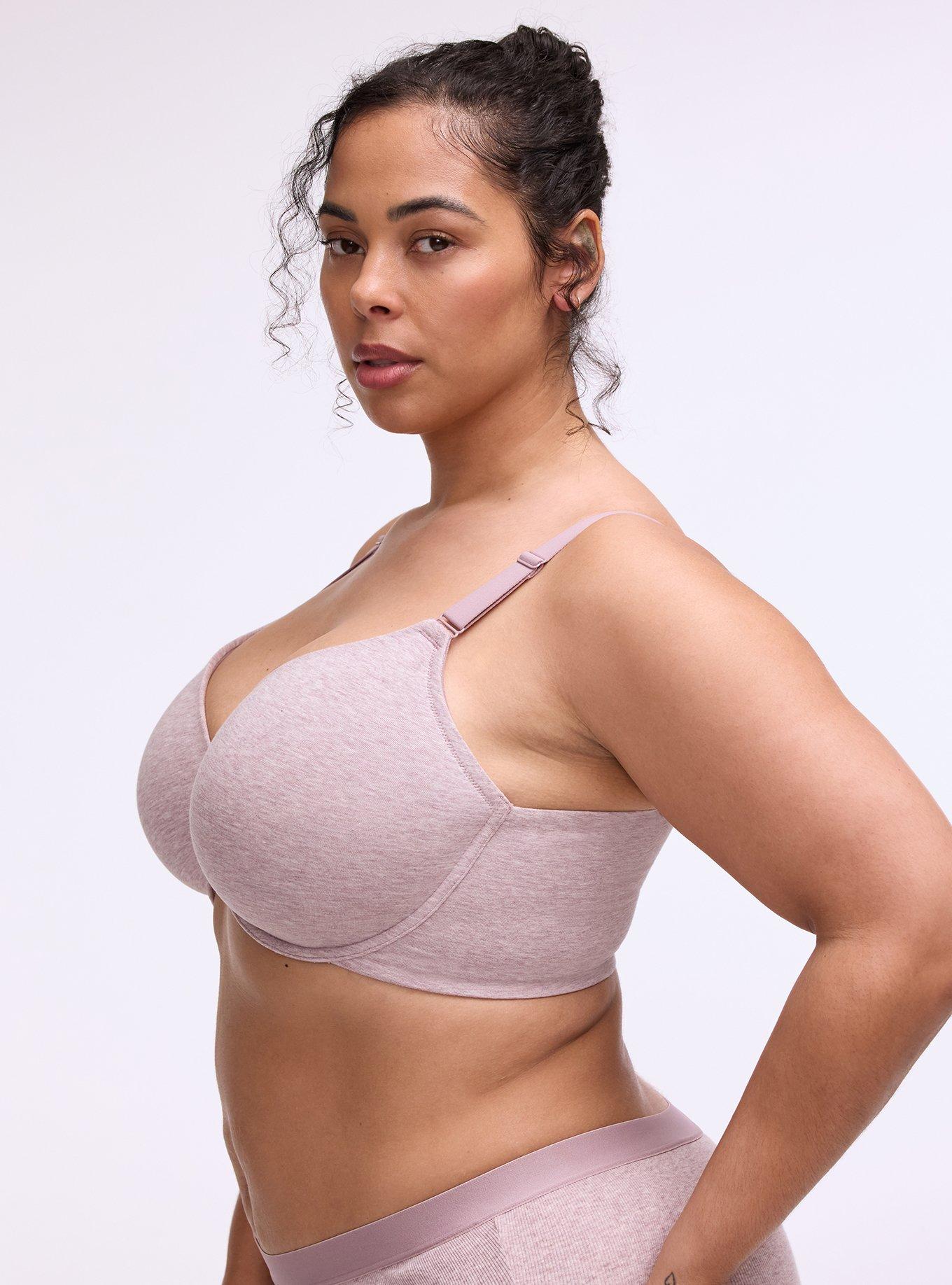 Perfect Coverage Cotton Heather Front-Close Bra, TOADSTOOL TRUE HEATHER, alternate