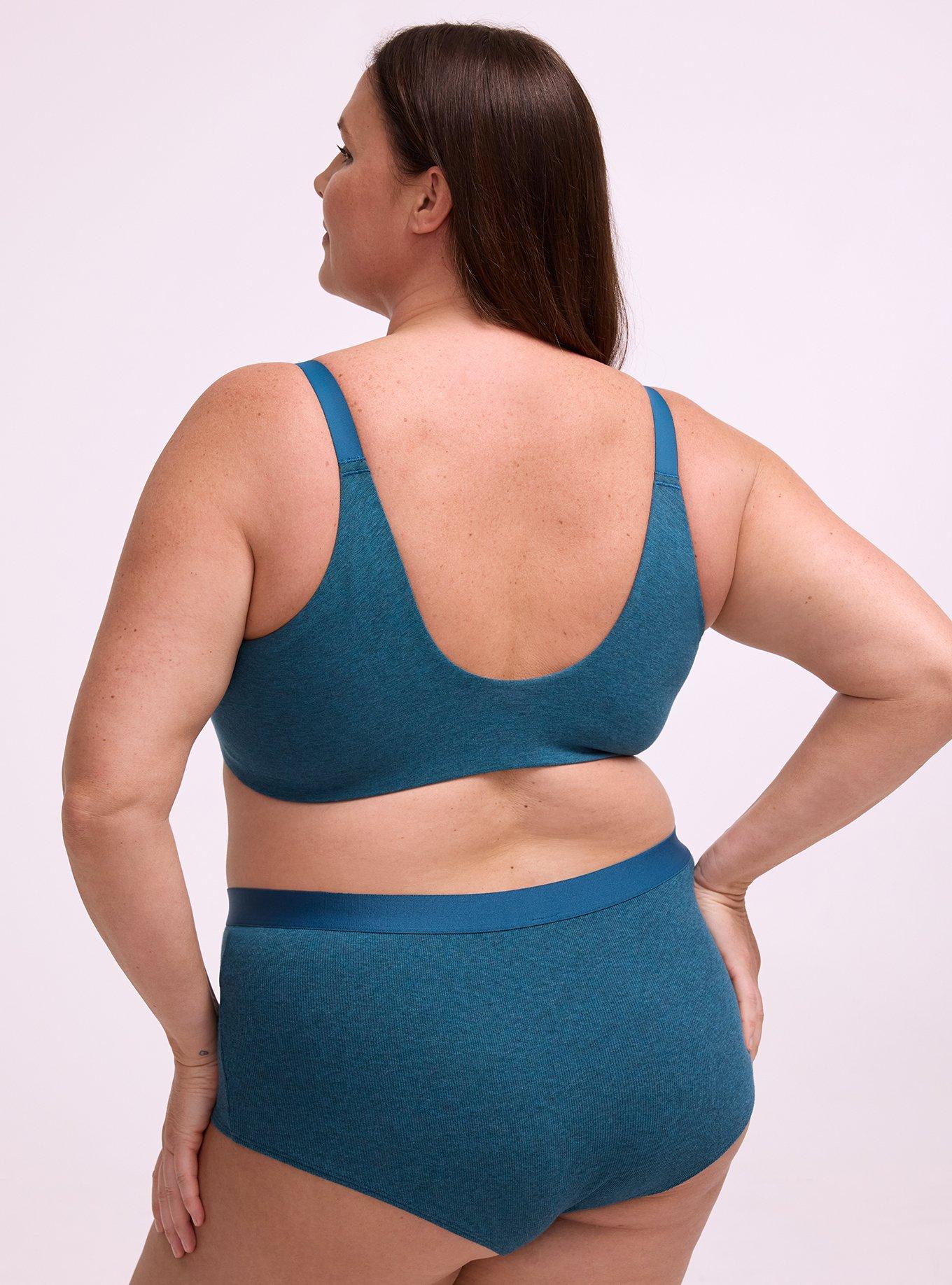 Perfect Coverage Cotton Heather Front-Close Bra, LEGION BLUE TRUE HEATHER, alternate