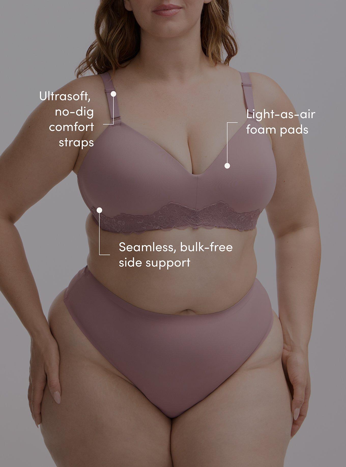 Plus Size Cloud Wire-Free Push-Up Smooth Bra, TOADSTOOL, alternate