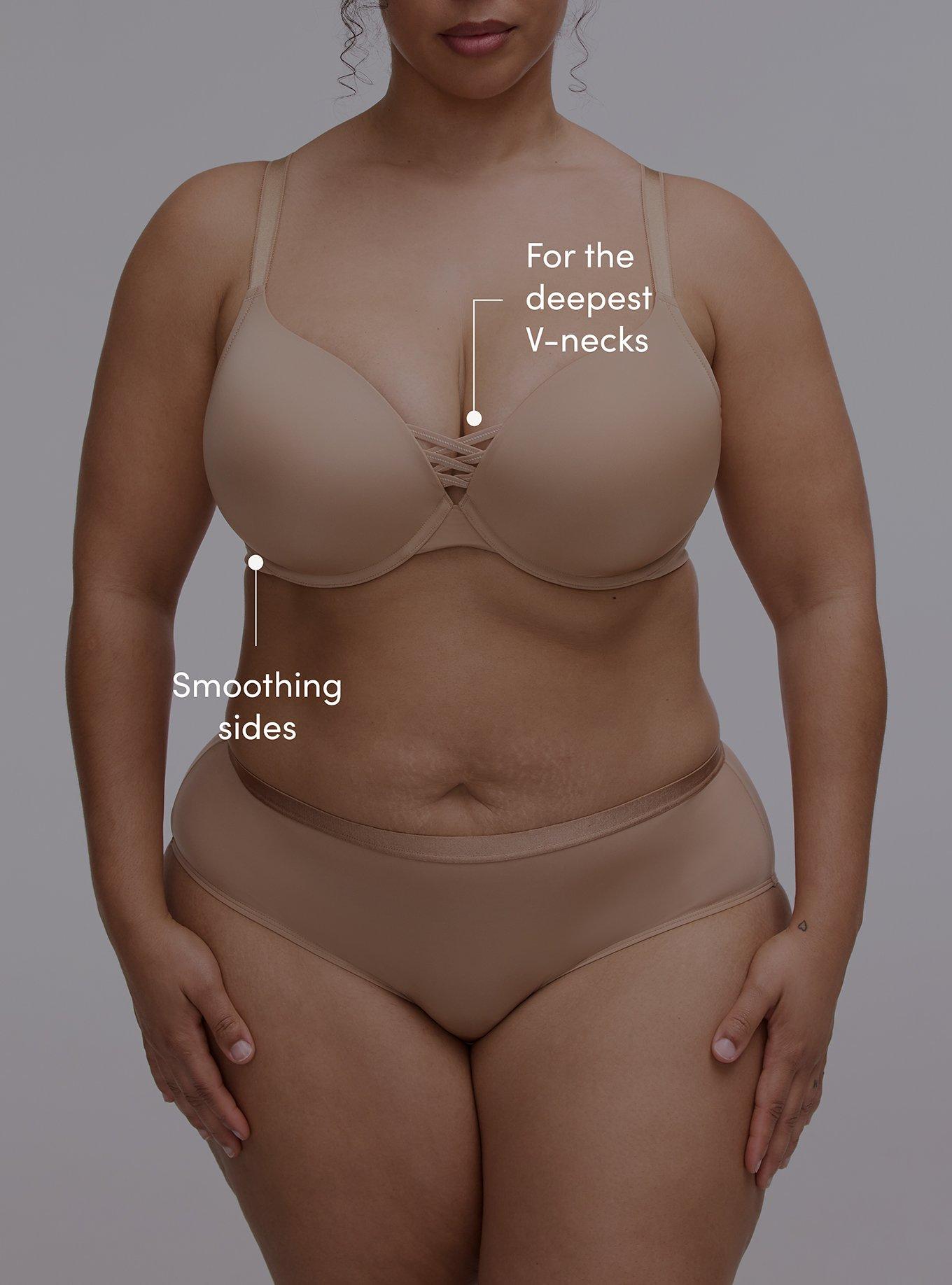 XO Plunge Push-Up Smooth Bra, LATTE TAN, alternate