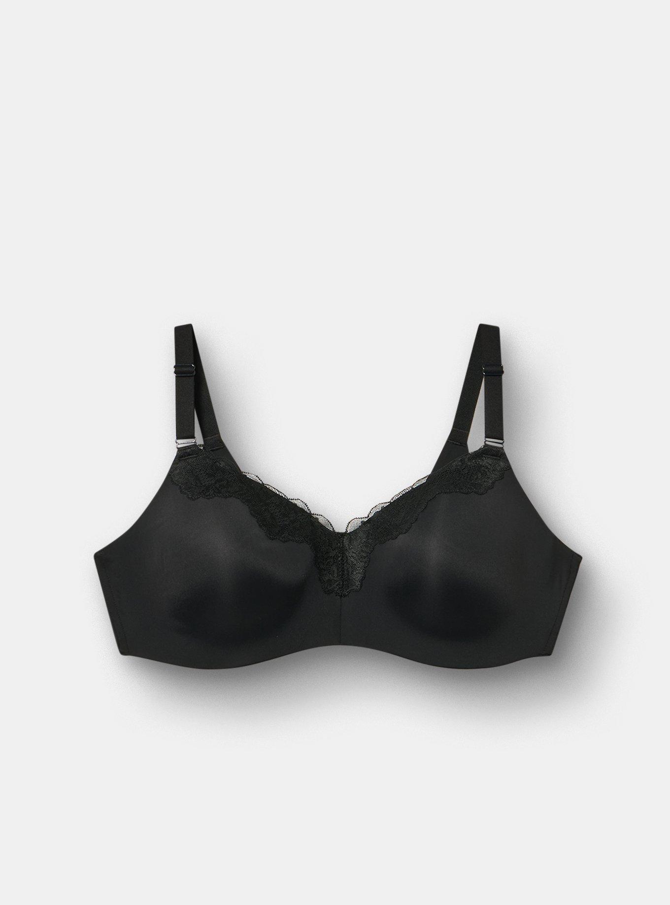 Plus Size Cloud Wire-Free Lightly Lined Smooth Bra, RICH BLACK, flat