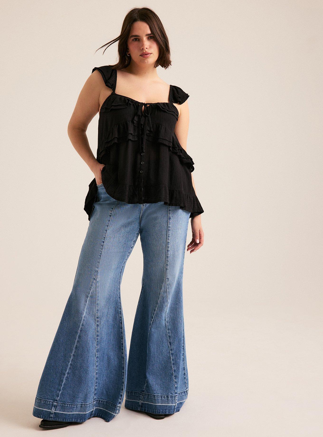 Festi Ruffle Tiered Top, DEEP BLACK, alternate