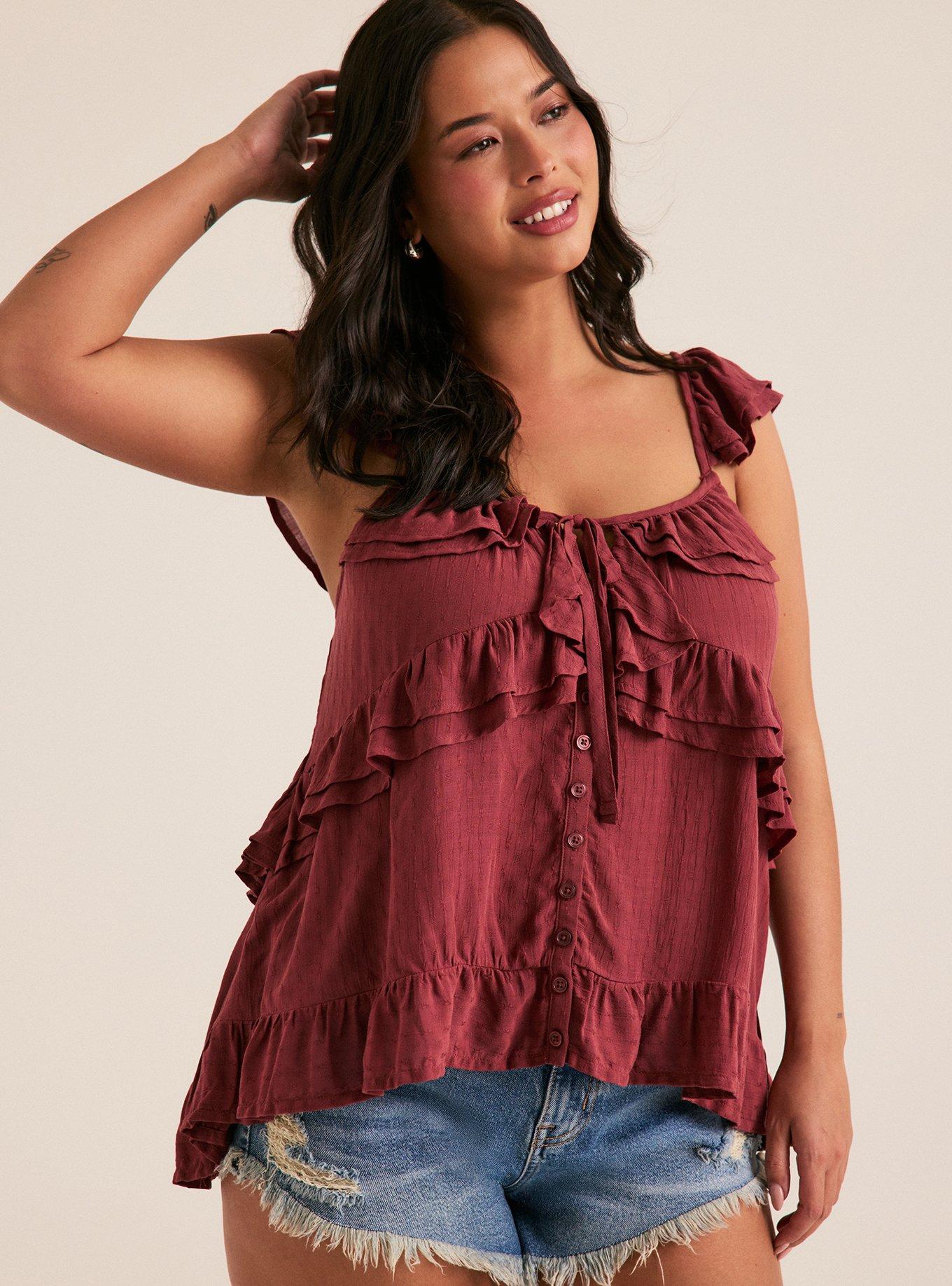 Festi Ruffle Tiered Top, APPLE BUTTER, alternate