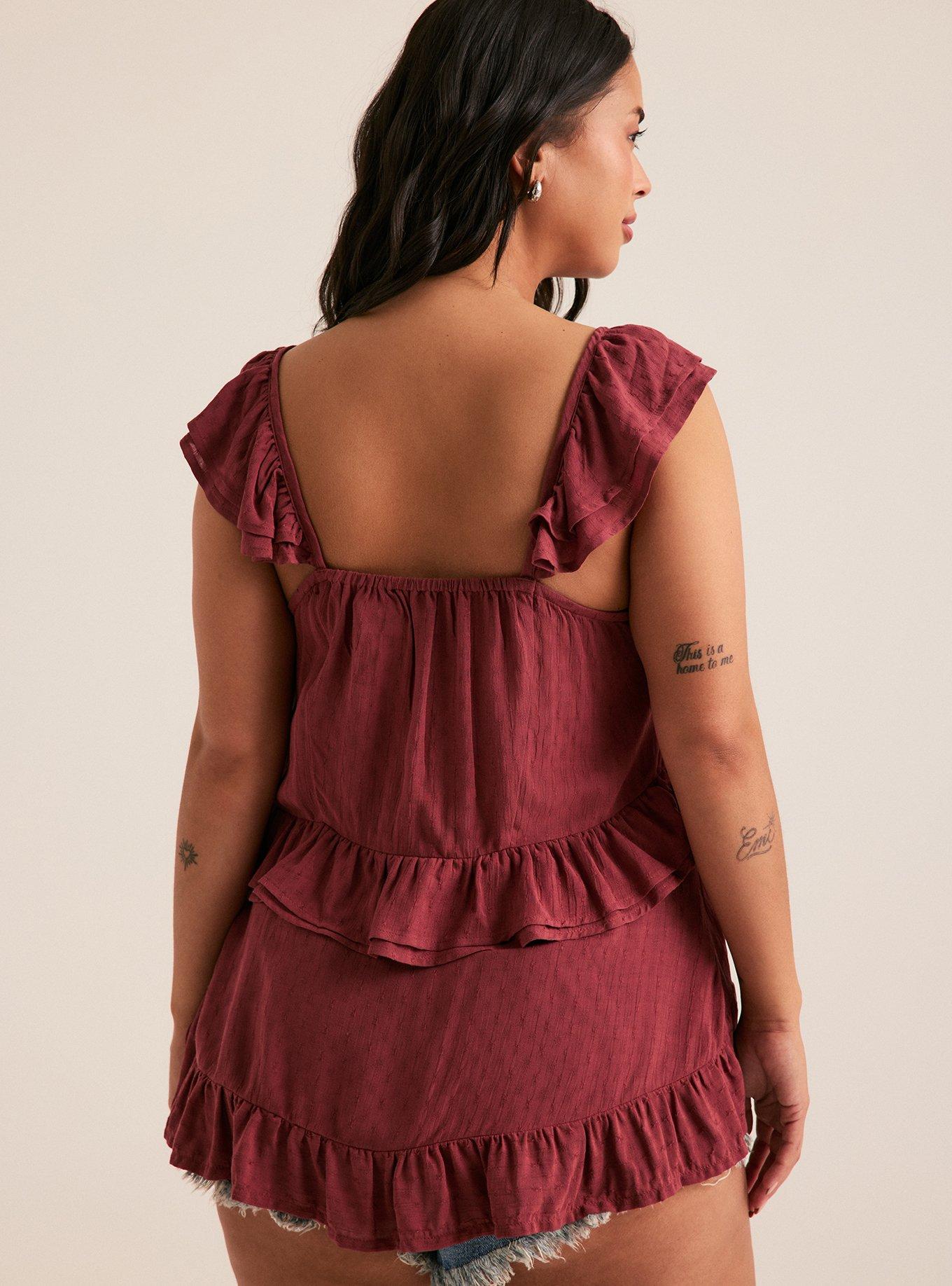 Festi Ruffle Tiered Top, APPLE BUTTER, alternate