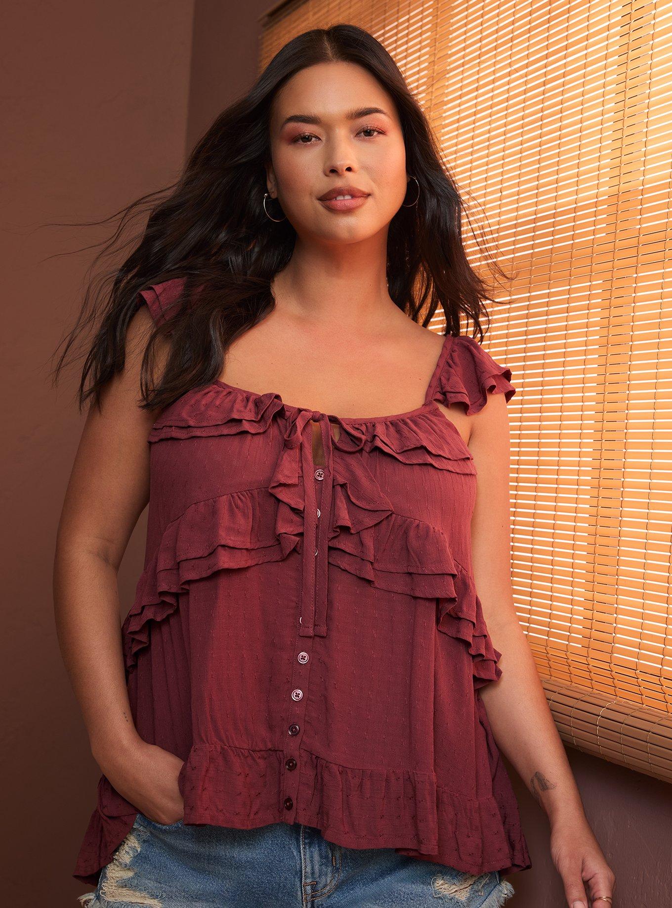 Festi Ruffle Tiered Top, APPLE BUTTER, hi-res