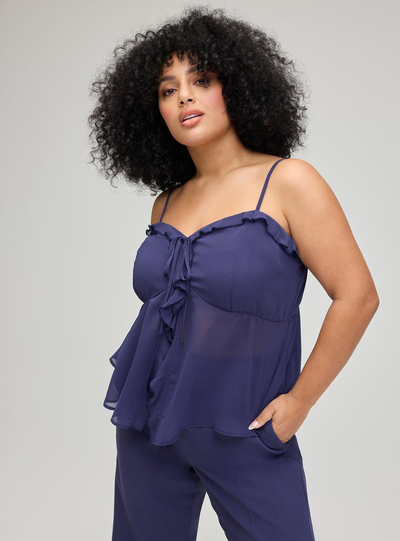 Studio Chiffon Flyaway Top, ECLIPSE, hi-res