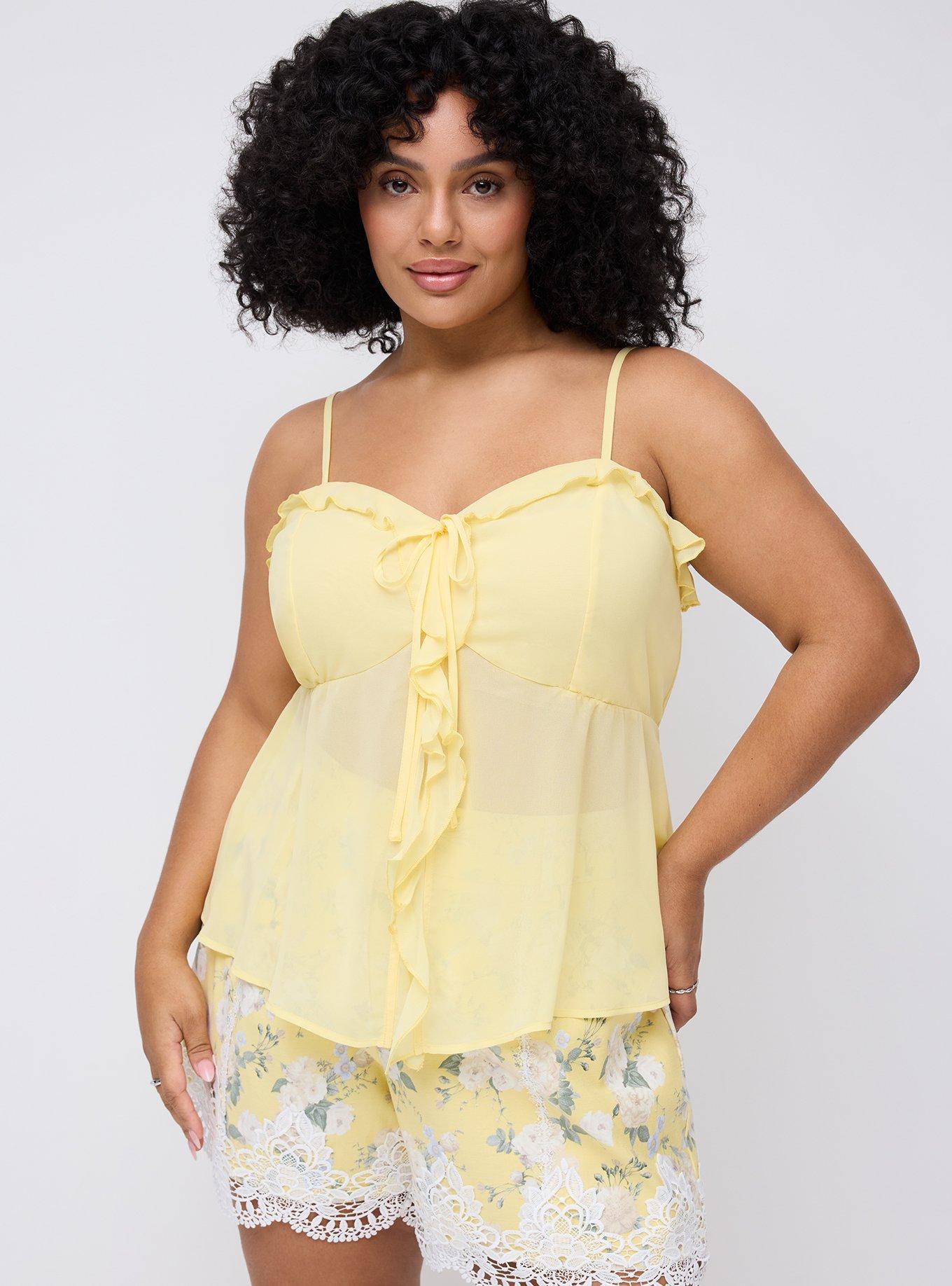 Studio Chiffon Flyaway Top, PALE BANANA, alternate