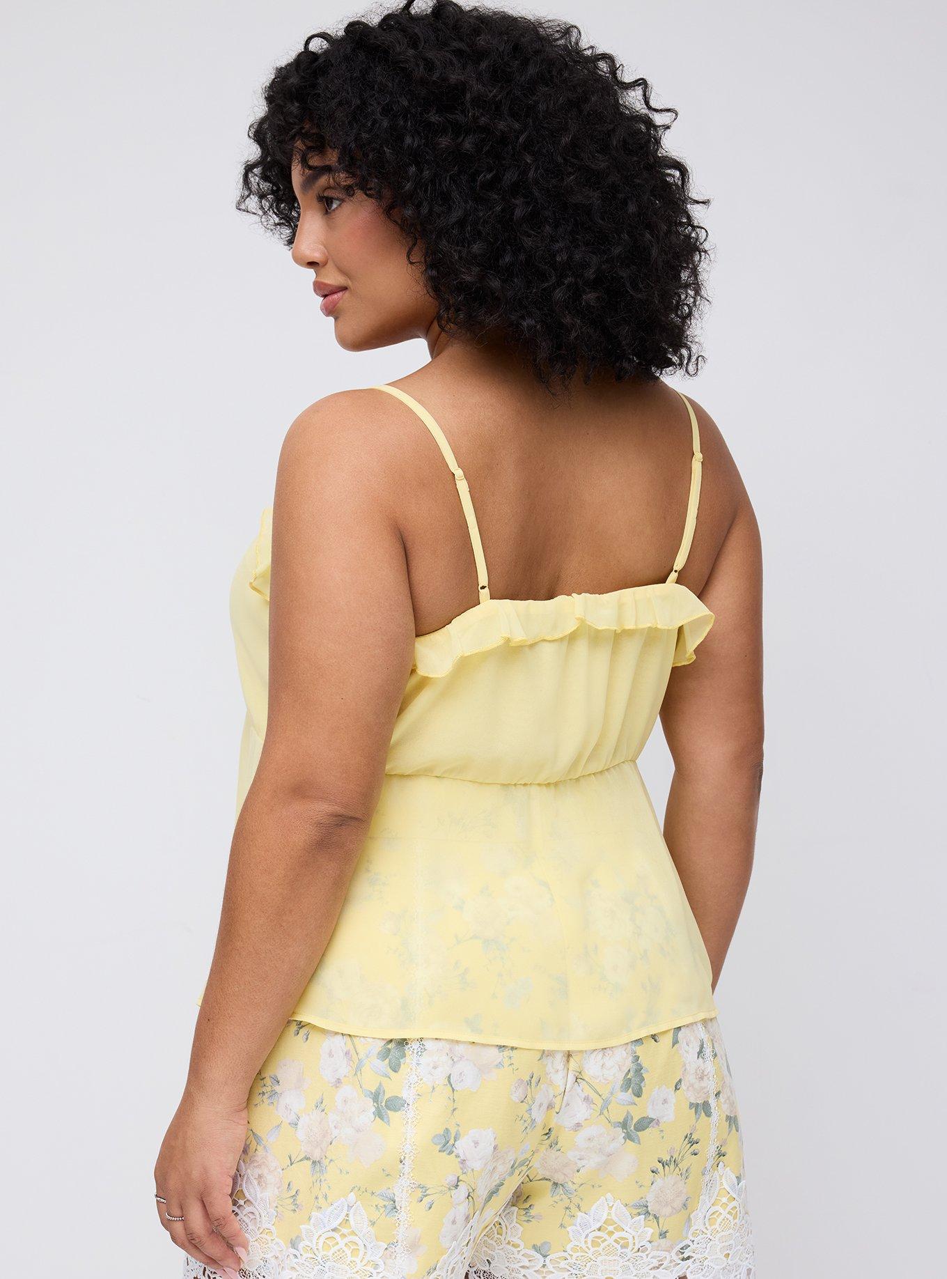 Studio Chiffon Flyaway Top, PALE BANANA, alternate