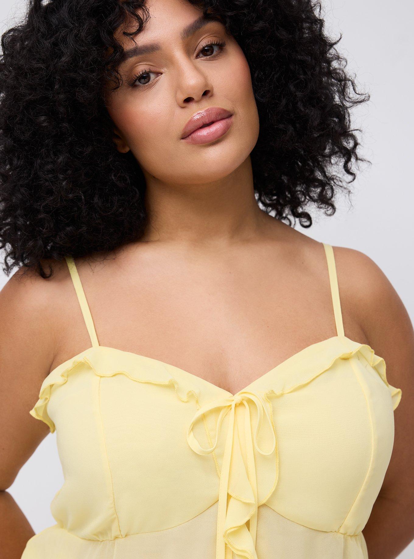 Studio Chiffon Flyaway Top, PALE BANANA, alternate