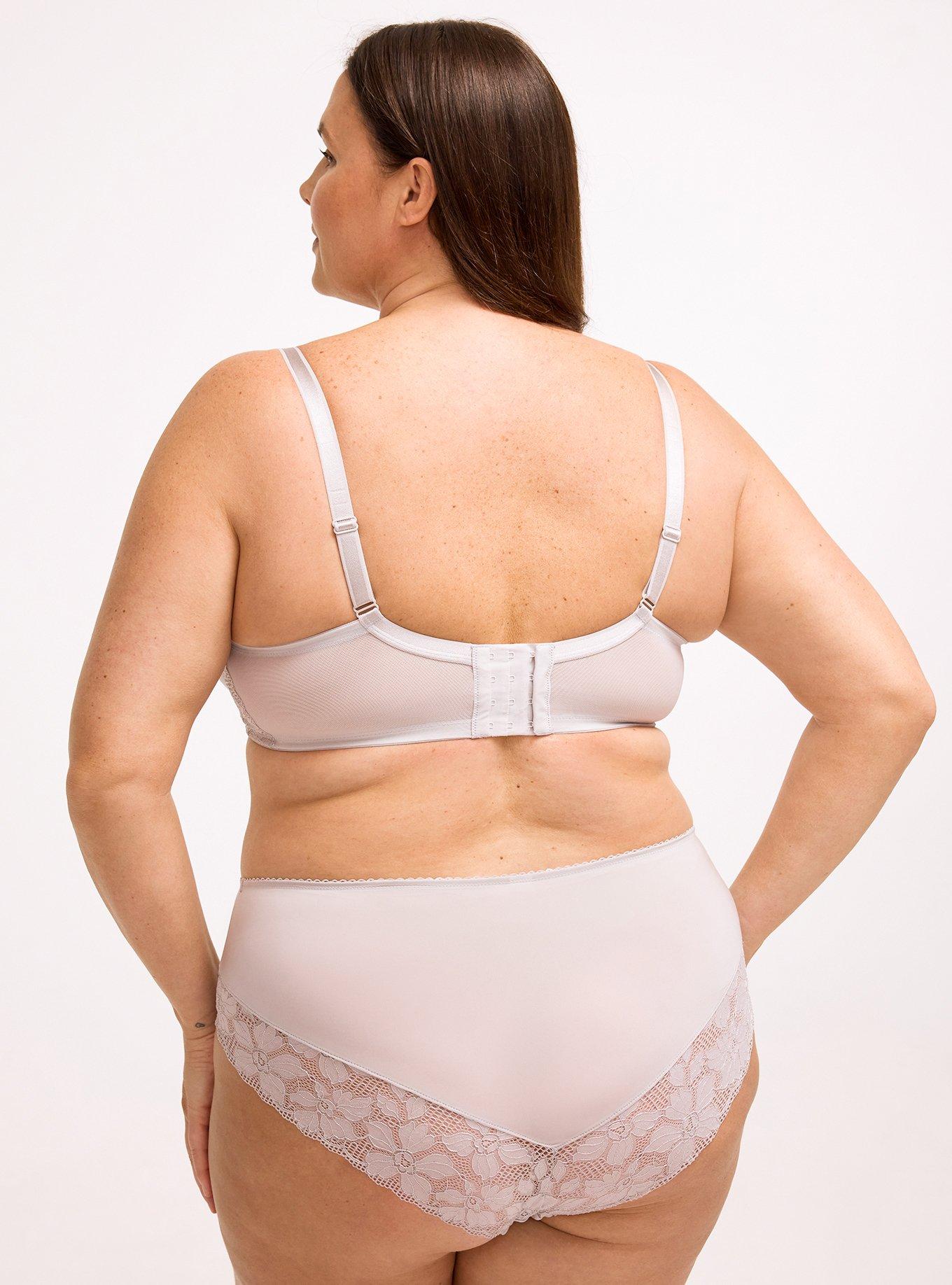 XO Push-Up Plunge Metallic Ava Lace Bra, ALABASTER GRAY, alternate