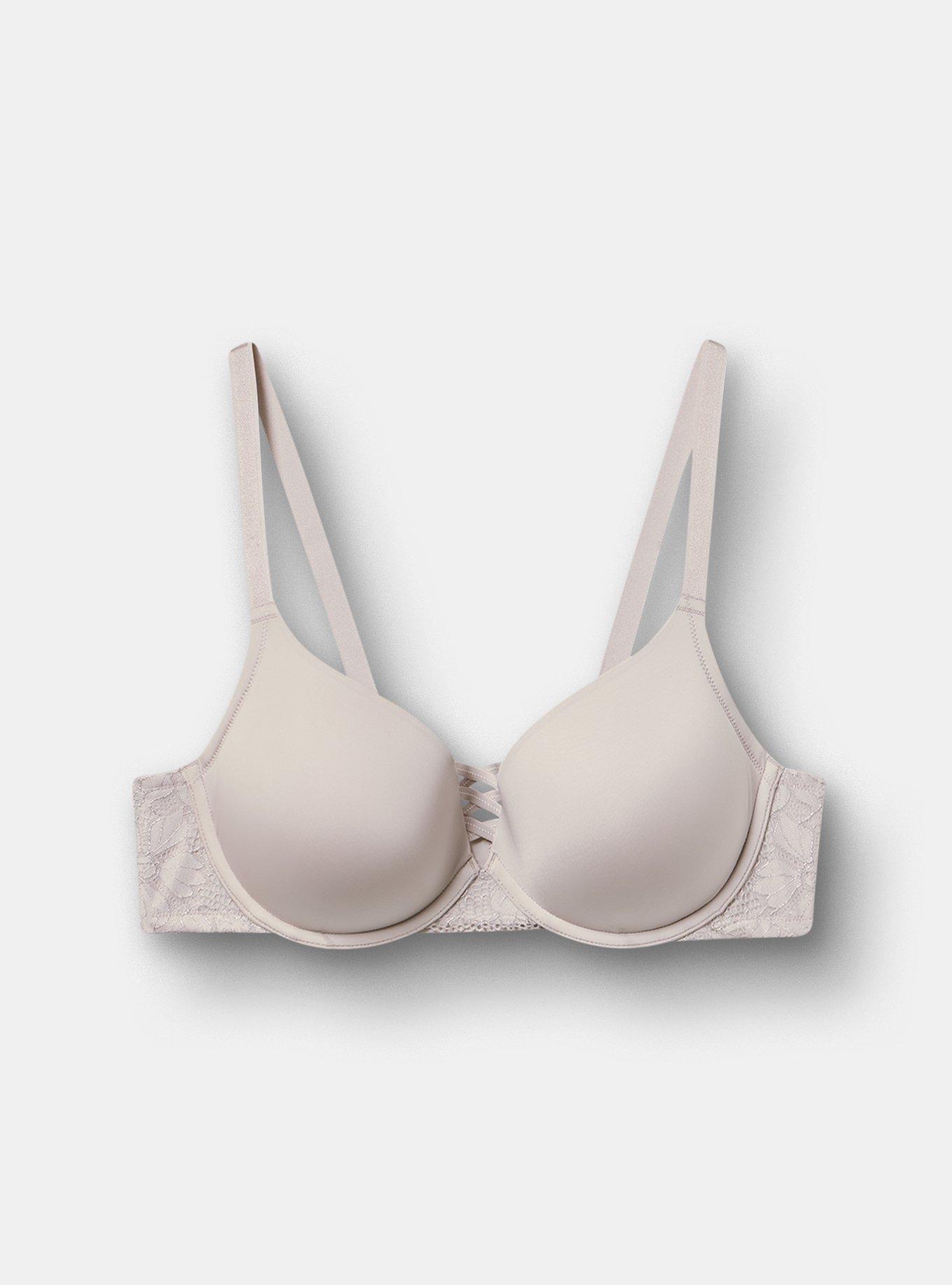 XO Push-Up Plunge Metallic Ava Lace Bra, ALABASTER GRAY, flat