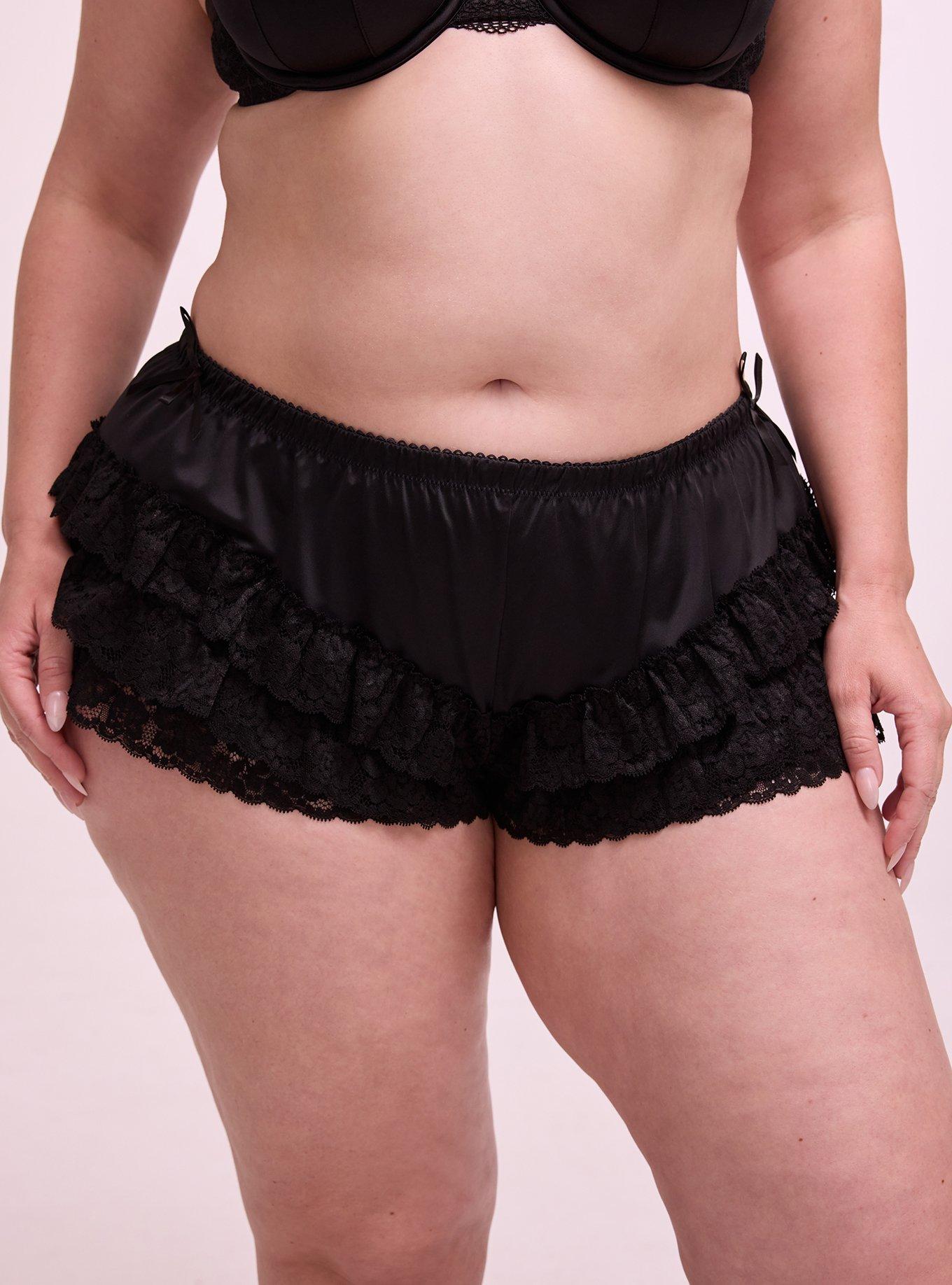 Nightfall Micro Shine & Lace Bloomer, RICH BLACK, alternate