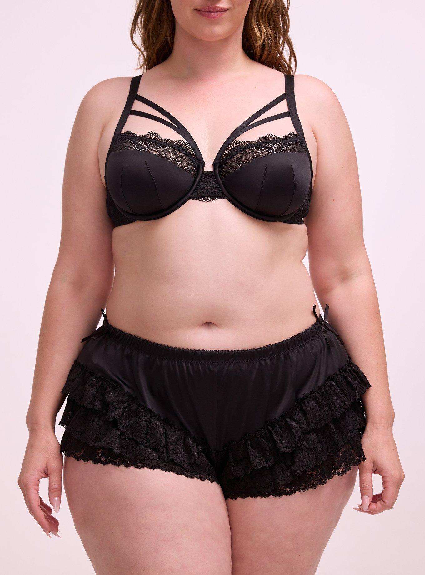 Nightfall Micro Shine & Lace Bloomer, RICH BLACK, alternate