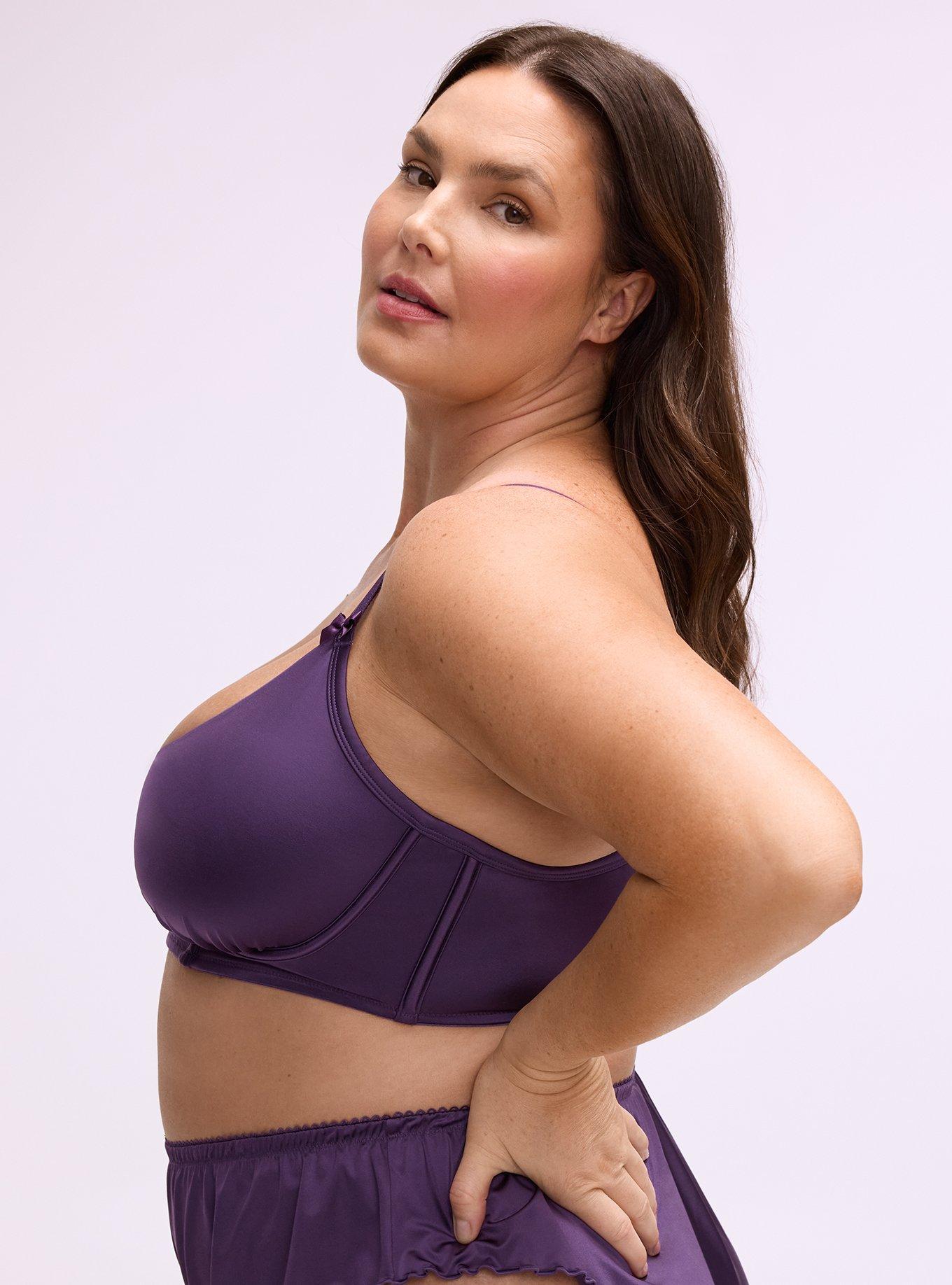 Shine Underwire Longline Lingerie Bra, BLACKBERRY, alternate