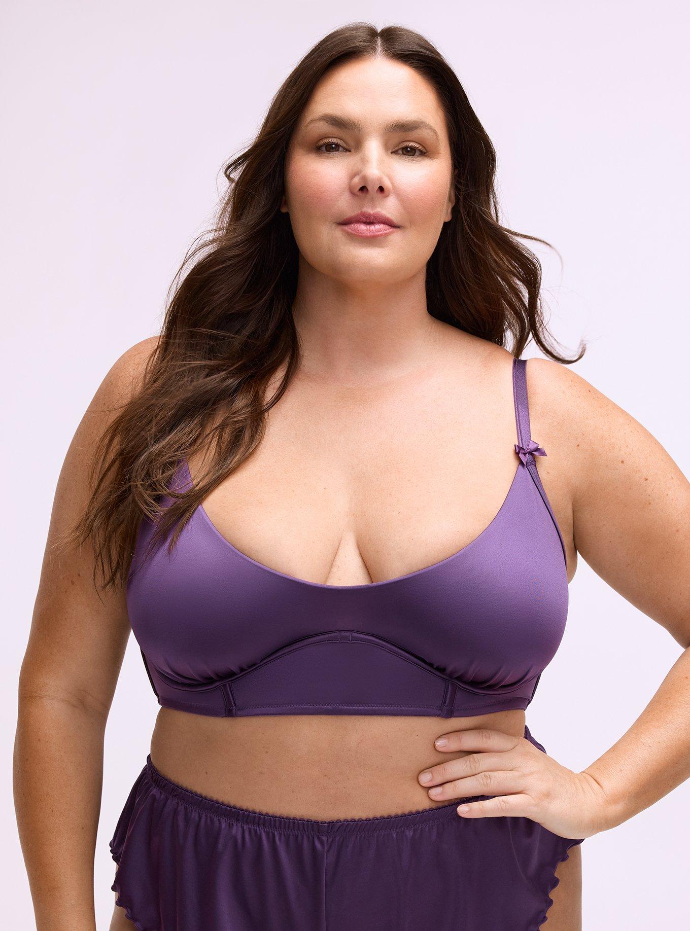 Shine Underwire Longline Lingerie Bra, BLACKBERRY, hi-res