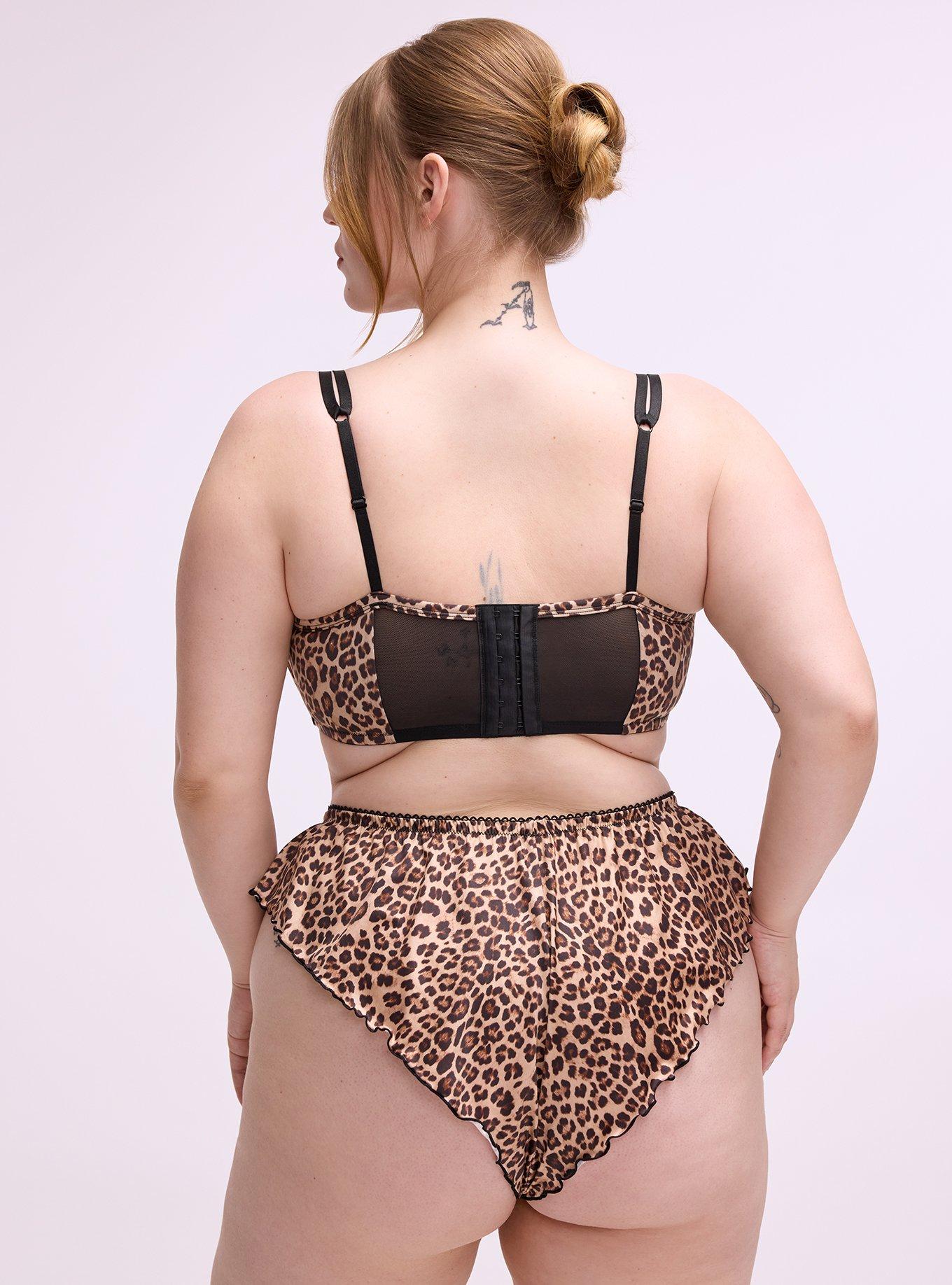 Shine Underwire Longline Lingerie Bra, FIFTIES LEOPARD SMALL NEUTRAL, alternate