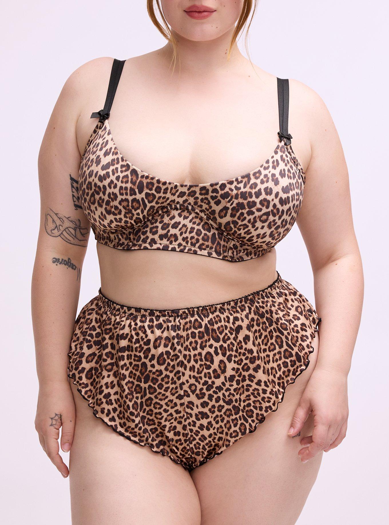 Shine Underwire Longline Lingerie Bra, FIFTIES LEOPARD SMALL NEUTRAL, alternate