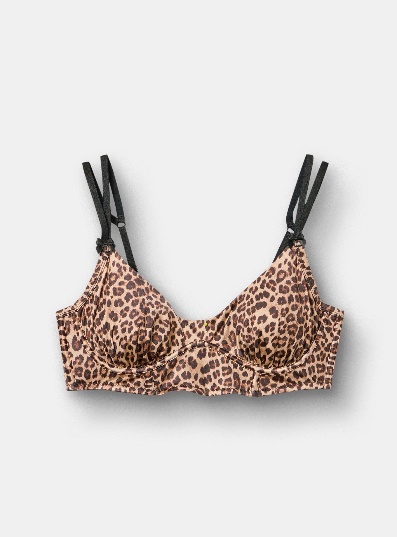 Shine Underwire Longline Lingerie Bra, FIFTIES LEOPARD SMALL NEUTRAL, hi-res